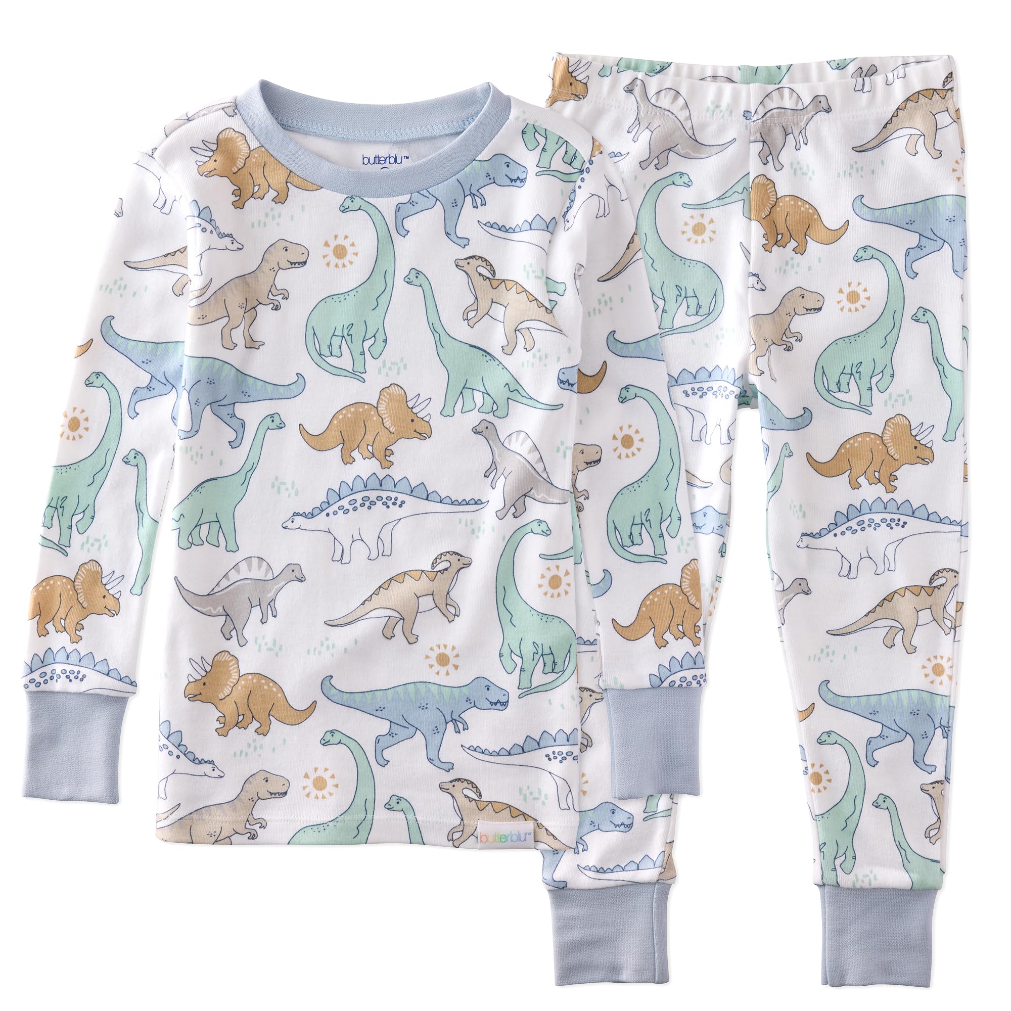 Butterblu Zen Snug-fit 2-Piece Pajamas 100% Organic Cotton Long Sleeve for Boys & Girls