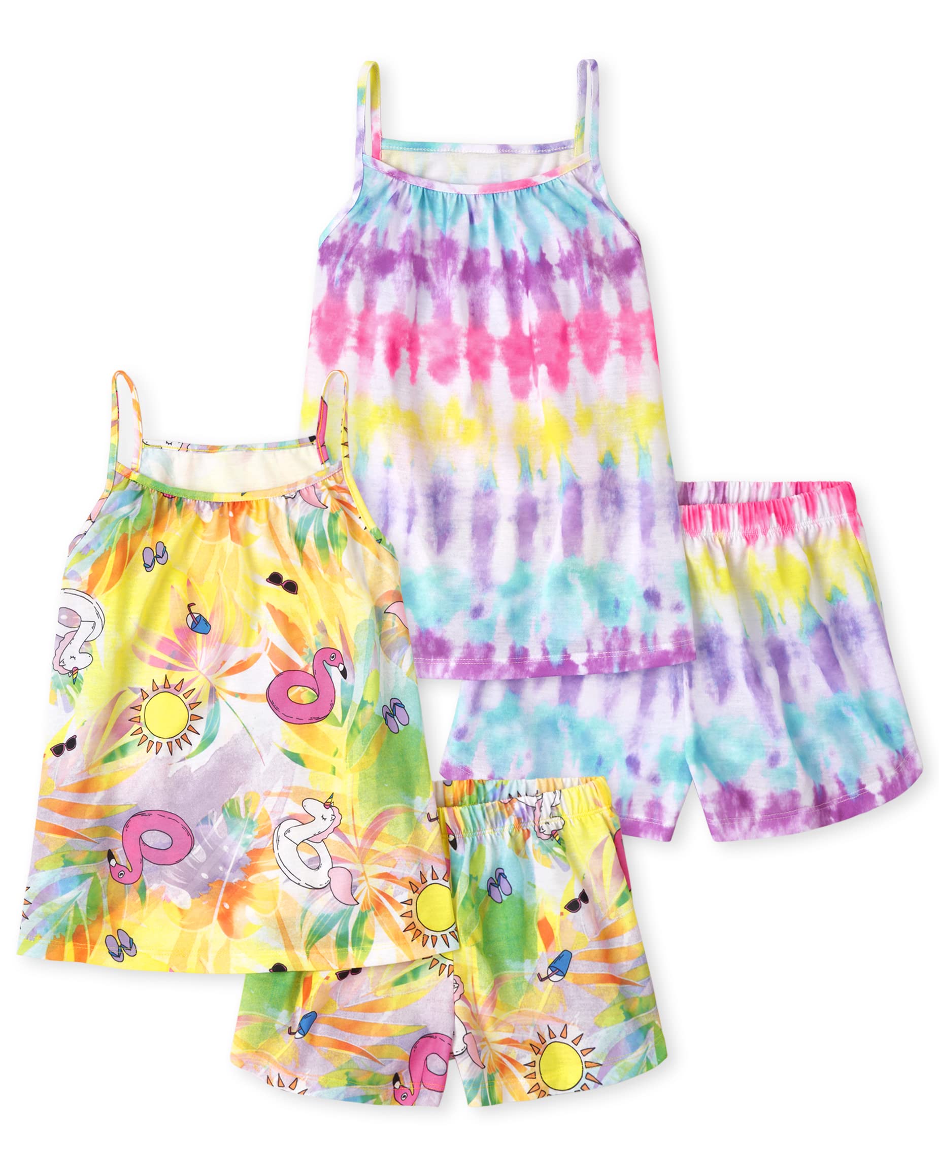 The Children's Place girls Sleeveless Tank Top and Short 2 Piece Pajama Set