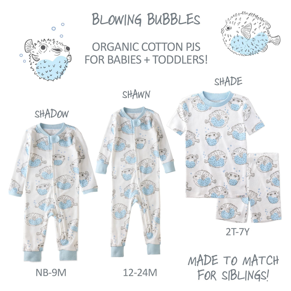 Butterblu Shadow Sleep & Play Baby Pajamas 100% Organic Cotton Two Way Zipper Sleeper Pajamas for Baby Boys & Girls