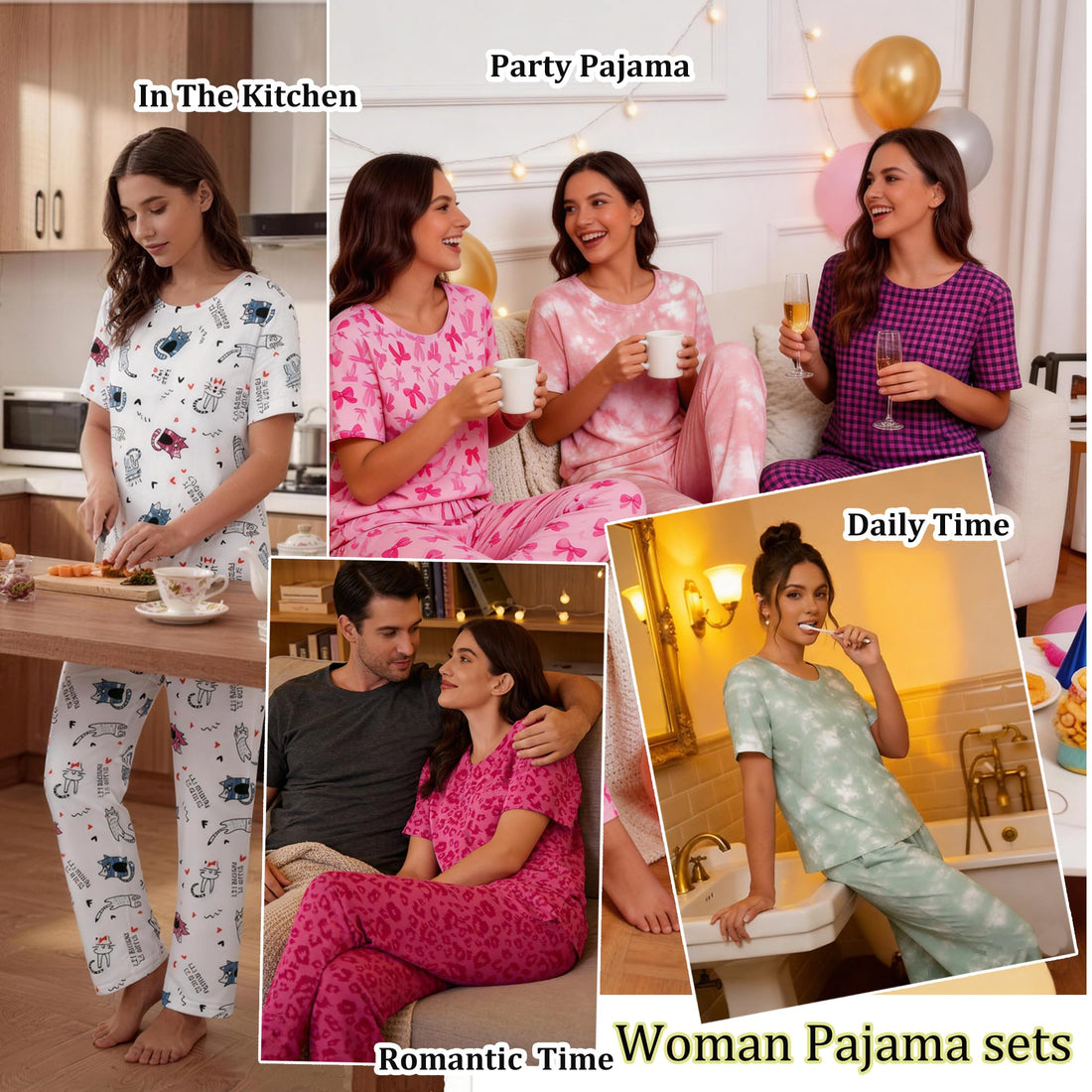 2 Piece Pjs Set For Womens Pajamas Lounge Set Long Sleeve Joggers Pants Sleepwear with Pockets WEBE CLOTHING