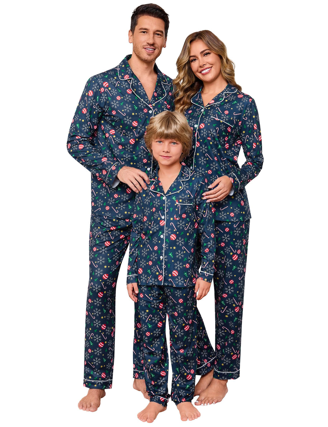 iClosam Christmas Family Matching Pajamas Long Sleeve Button Down Pj Set Festival Party Sleepwear