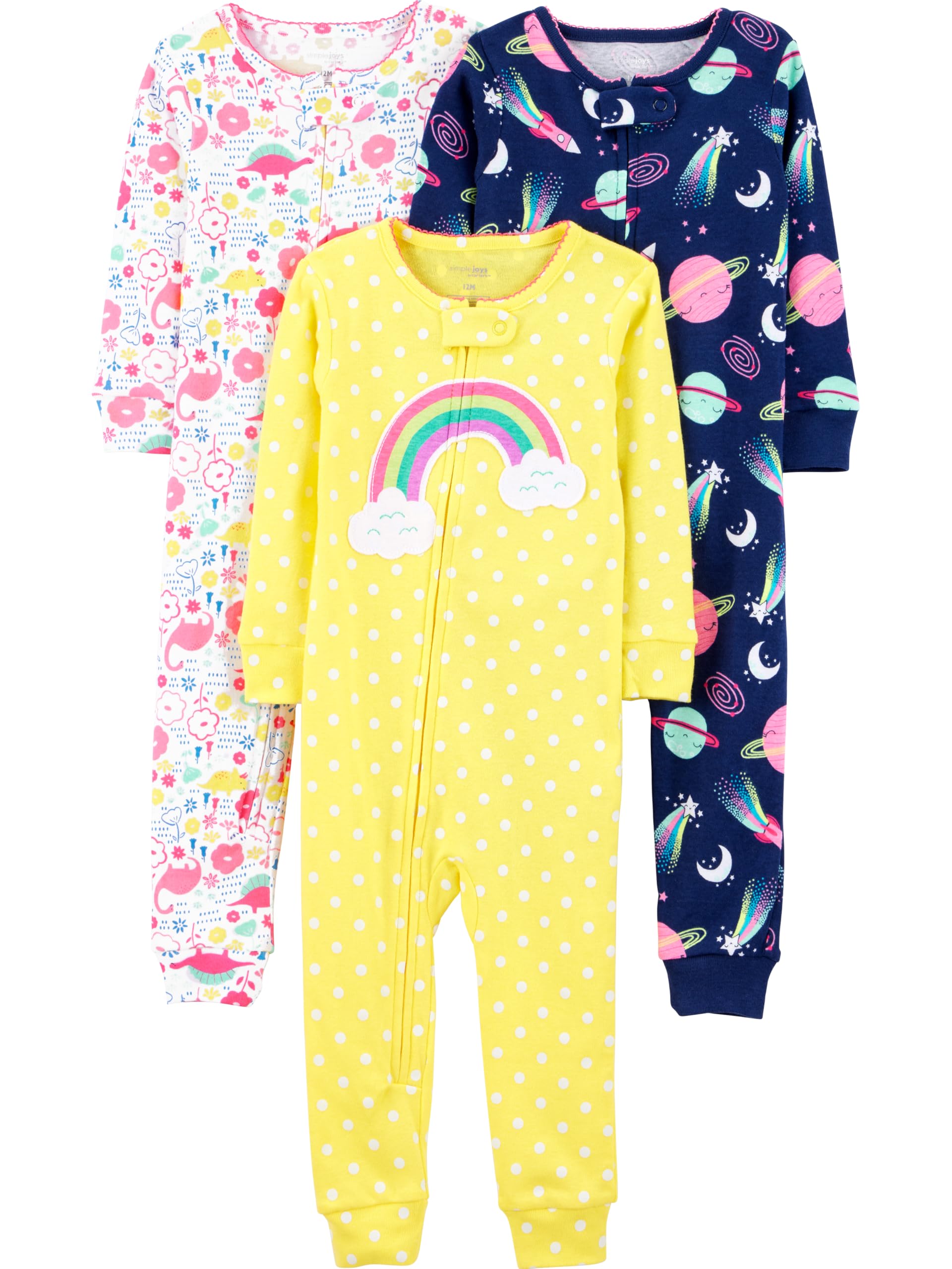 Simple Joys by Carter's Babys' 3 pack Snug Fit Footless Cotton Pajamas