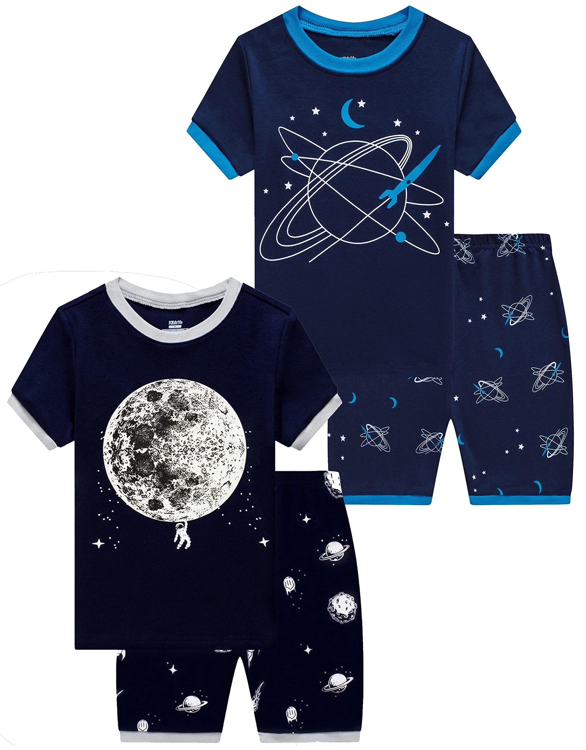 KikizYe Boys Short Sleeve Pajamas Kids Summer Pjs Children Pajamas