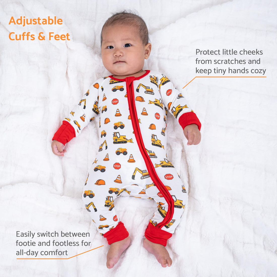 LollyBanks Baby Pajamas, Long Sleeve Baby Romper with 2-Way Zipper, 95% Viscose from Bamboo and 5% Spandex, Infant Sleepers