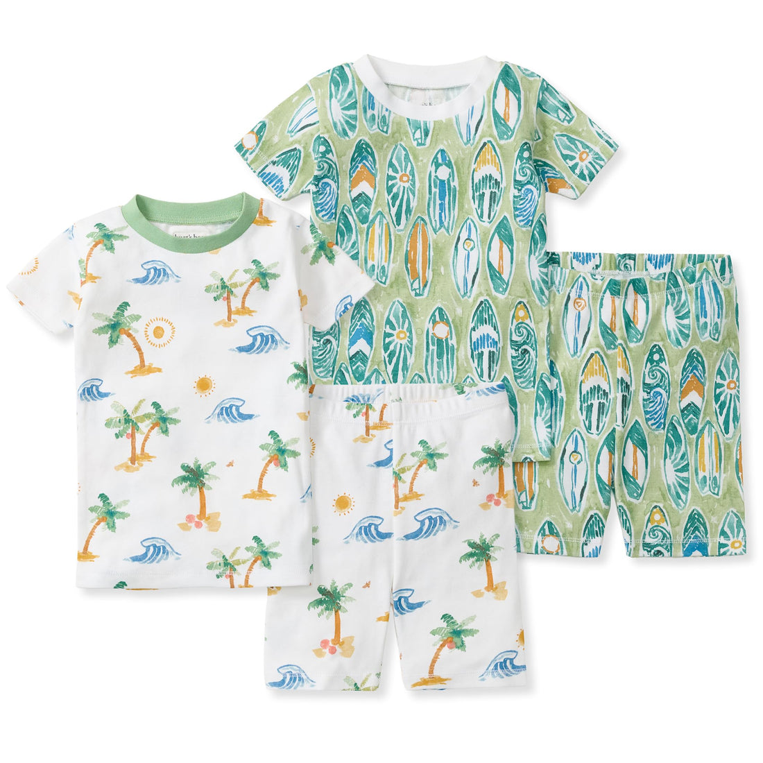 Burt's Bees Baby Unisex Cotton Pajamas, 2-Piece Short Sleeve Tee & Shorts
