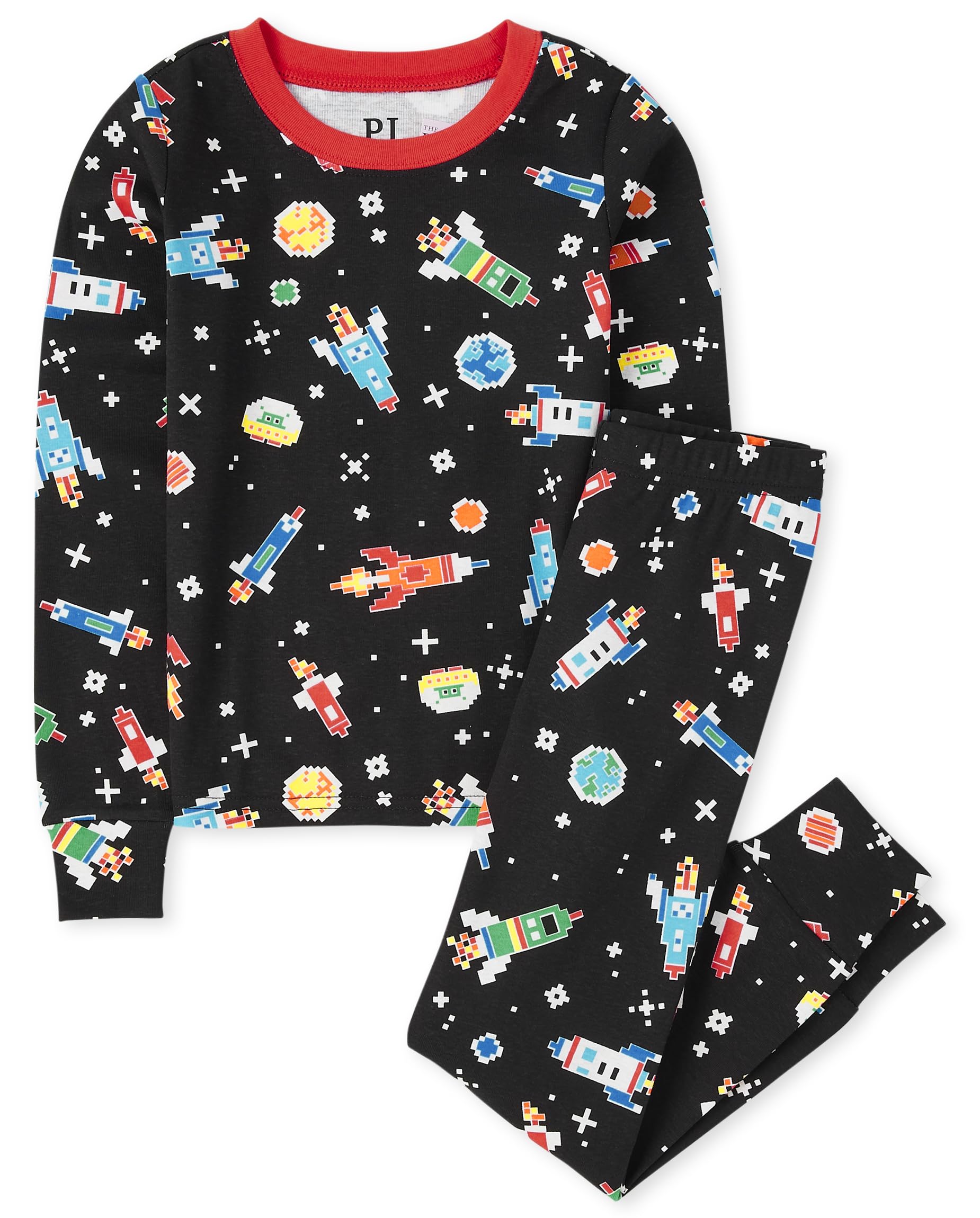 The Children's Place boys 100% Cotton Long Sleeve Top and Pants,2 Piece Pajama Set