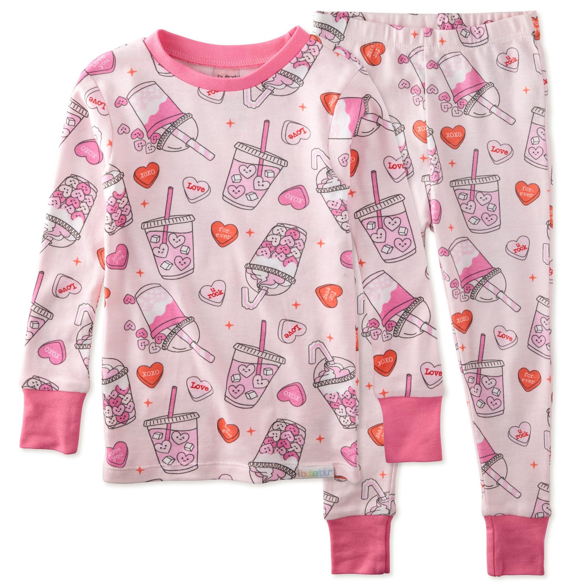 Butterblu Zen Snug-fit 2-Piece Pajamas 100% Organic Cotton Long Sleeve for Boys & Girls