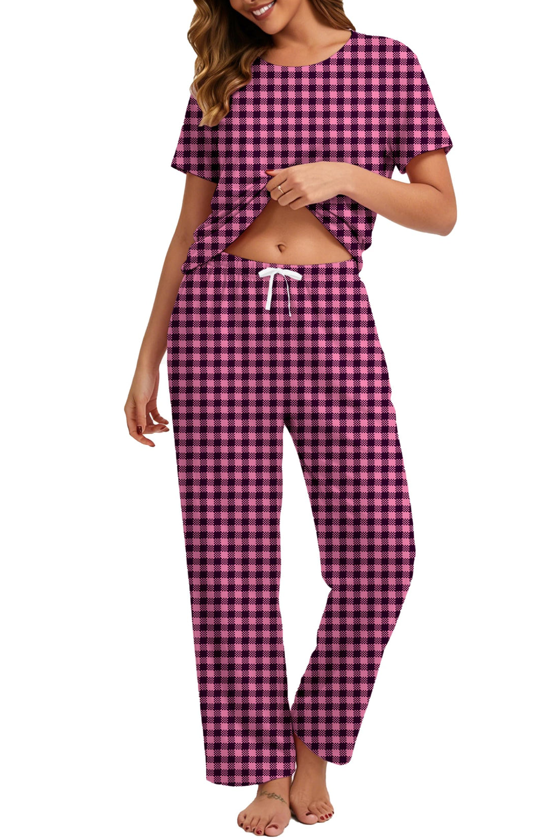 2 Piece Pjs Set For Womens Pajamas Lounge Set Long Sleeve Joggers Pants Sleepwear with Pockets WEBE CLOTHING