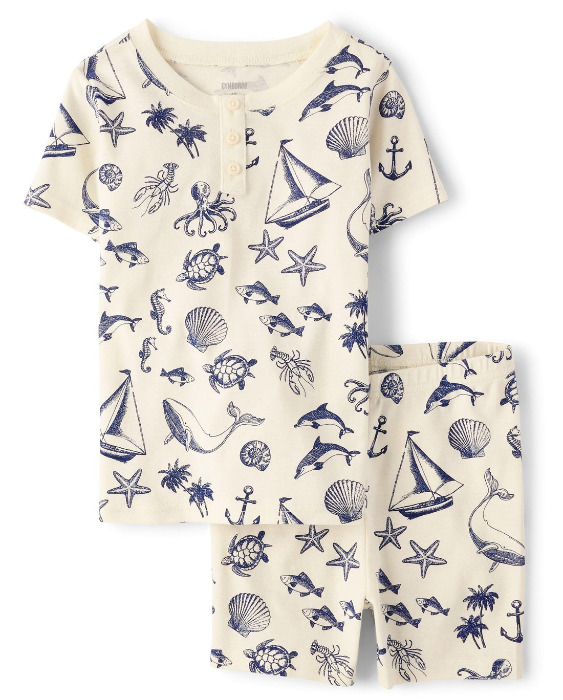 Gymboree Boys' 100% Cotton Short Sleeve Top and Shorts, Gymmies Pajama Set