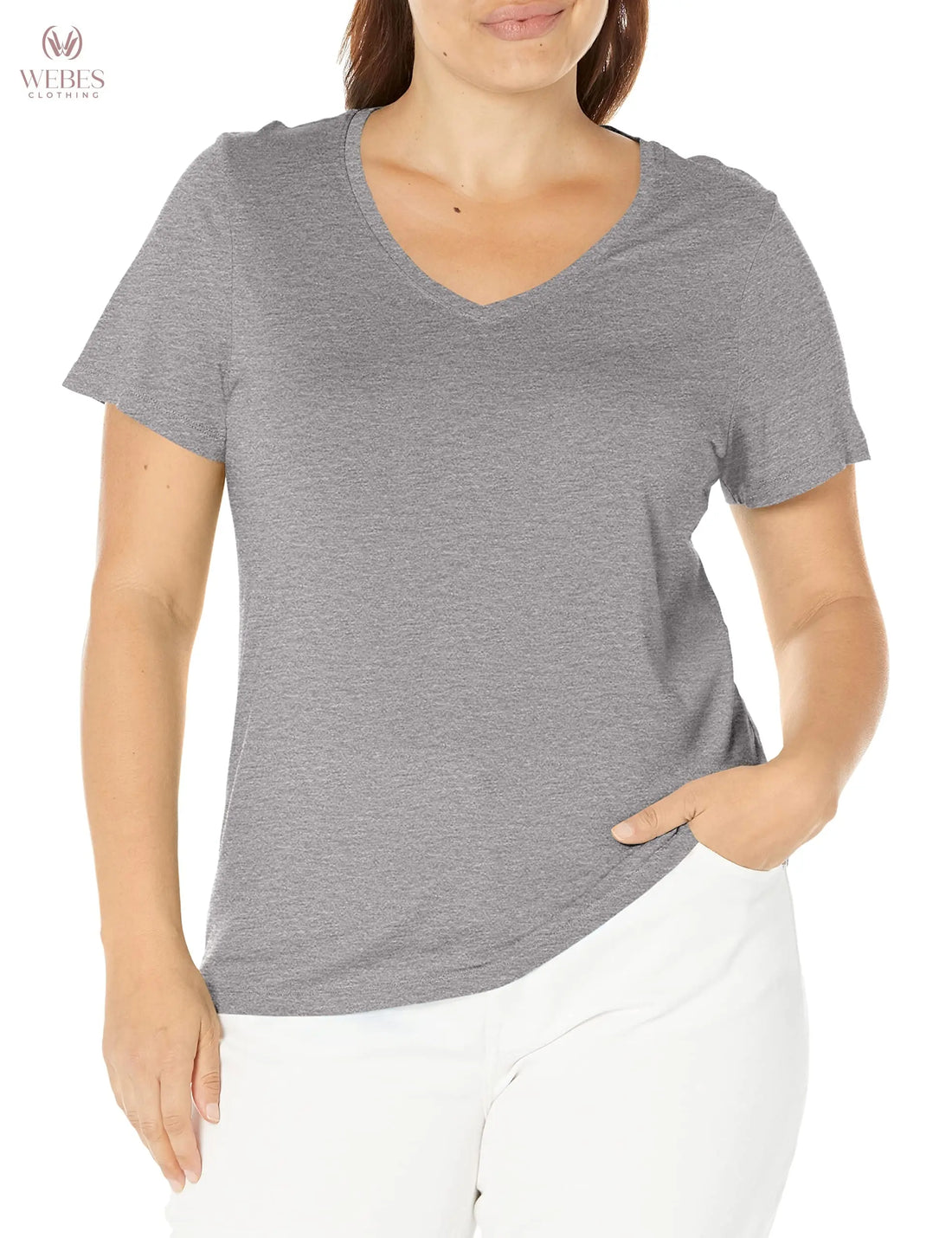 HUE Womens Sleepwell Basic Short Sleeve V-Neck T-Shirt for Lounging Or Sleeping, Made with Temperature Regulating Technology