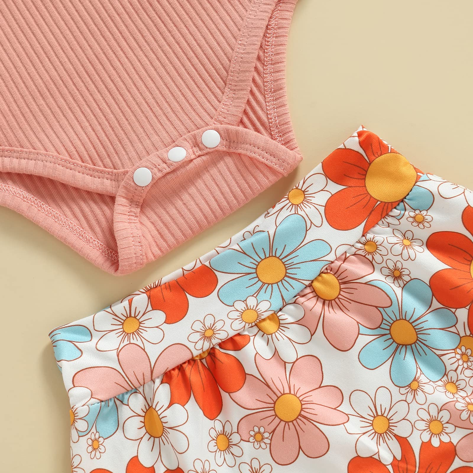 Newborn Baby Girl Summer Clothes Boho Infant Sleeveless Romper Bodysuit Shorts Headband 3Pcs Outfits WEBE CLOTHING