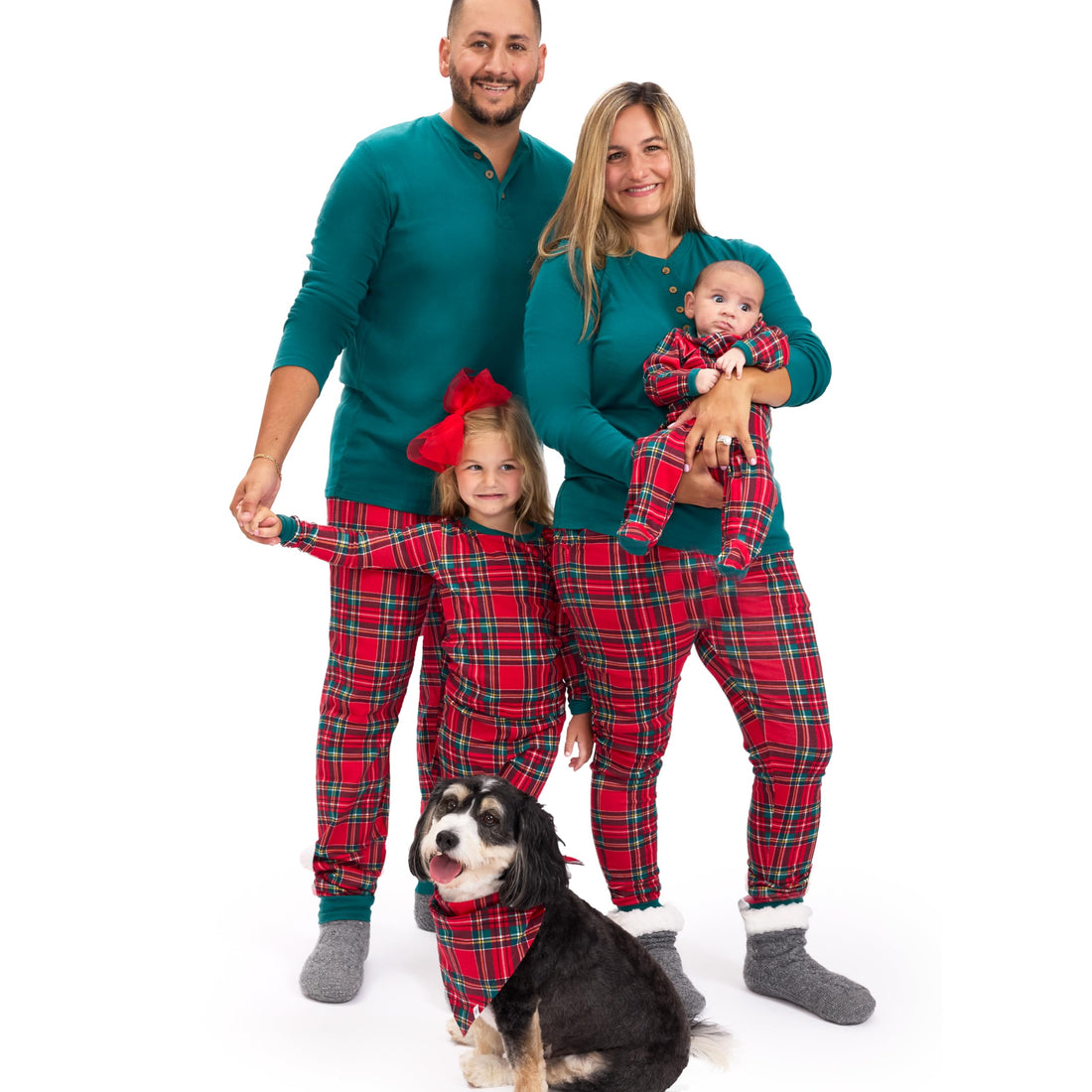 HonestBaby Family Matching Holiday Pajamas 100% Organic Cotton for Men, Women, Kids, Toddlers, Baby Boys, Girls, Unisex, Pets