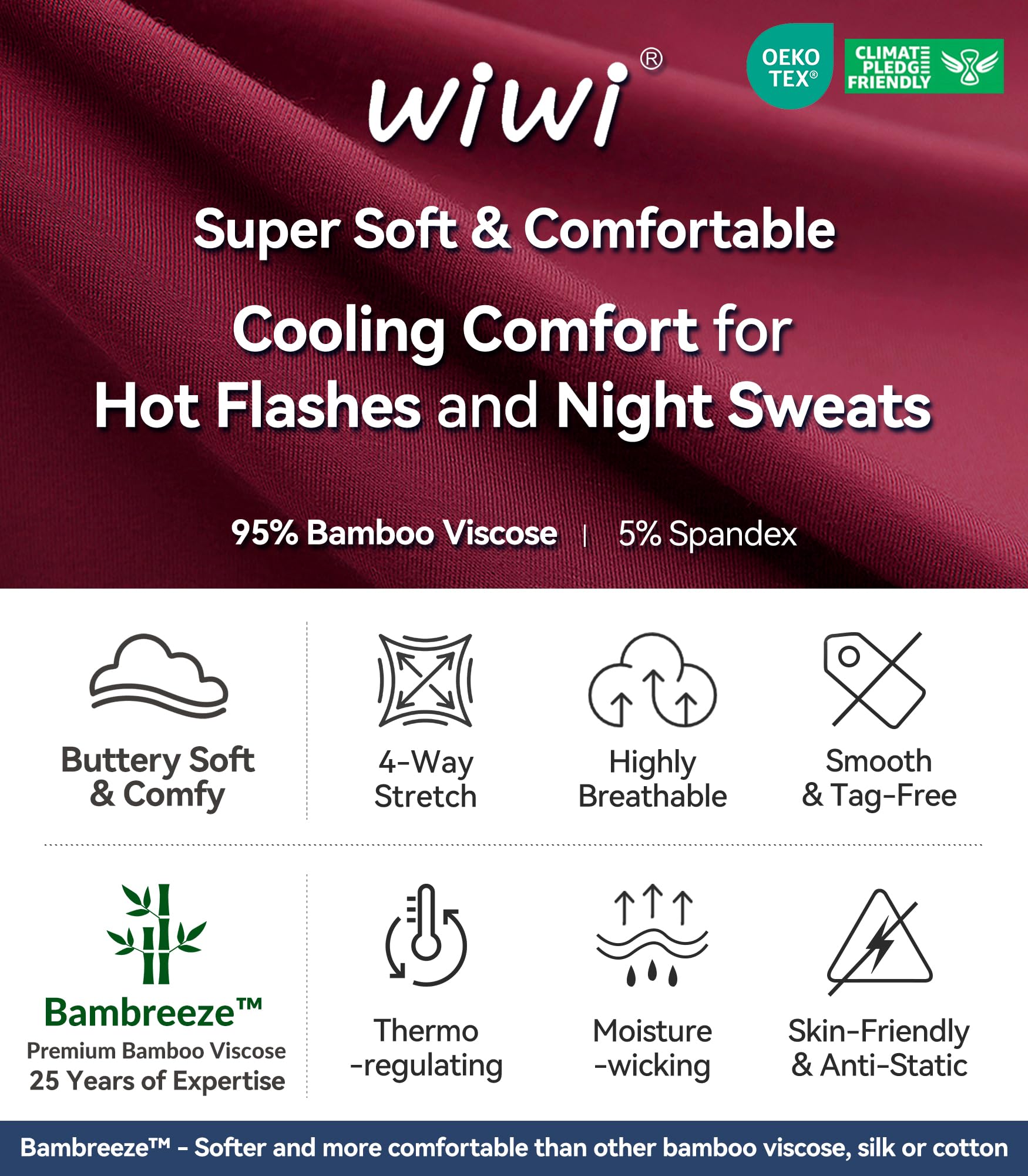 WiWi Tank Nightgown for Women Soft Comfy Sleeveless Sleep Gowns Viscose from Bamboo Cooling Sleepwear S-XXL WEBE CLOTHING