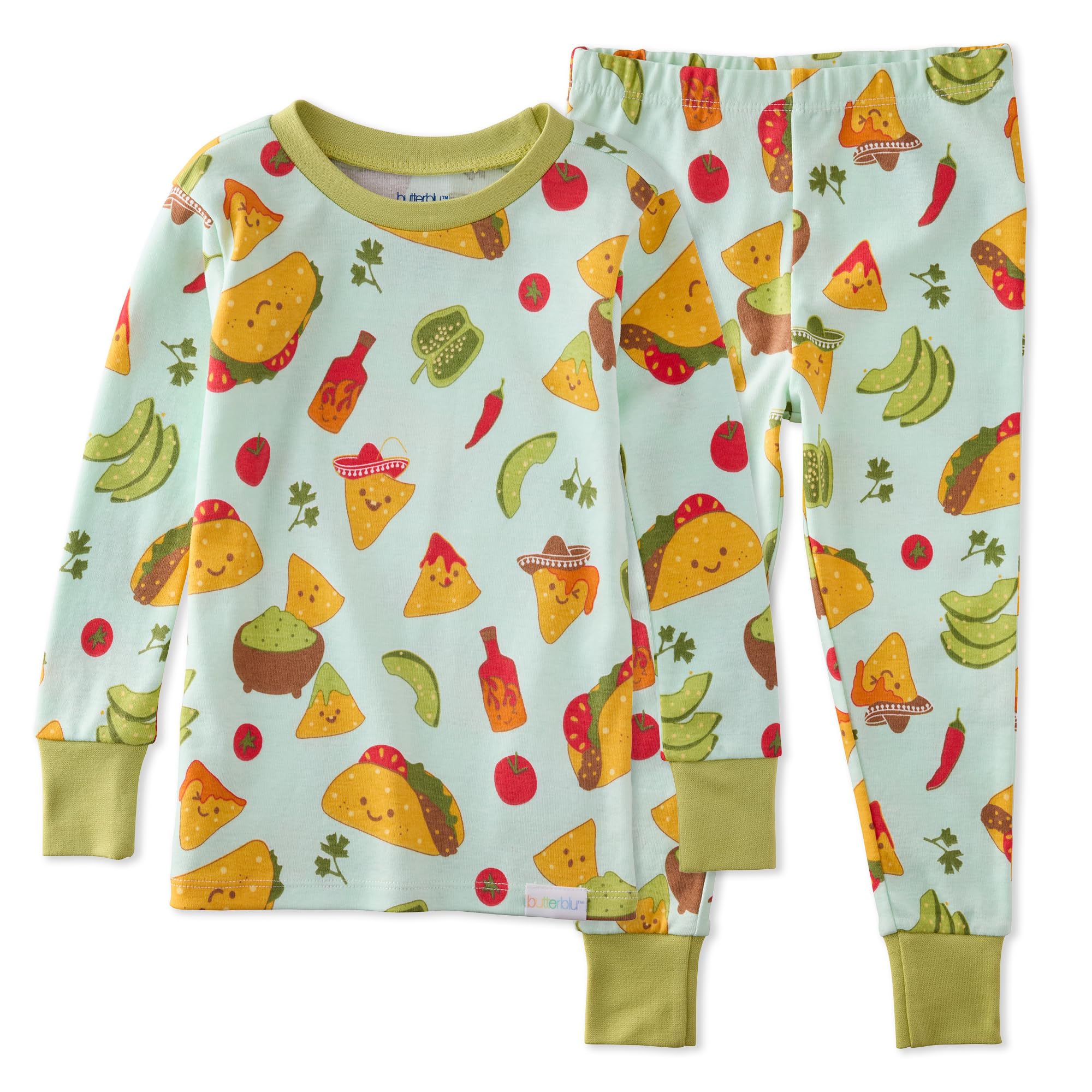 Butterblu Zen Snug-fit 2-Piece Pajamas 100% Organic Cotton Long Sleeve for Boys & Girls