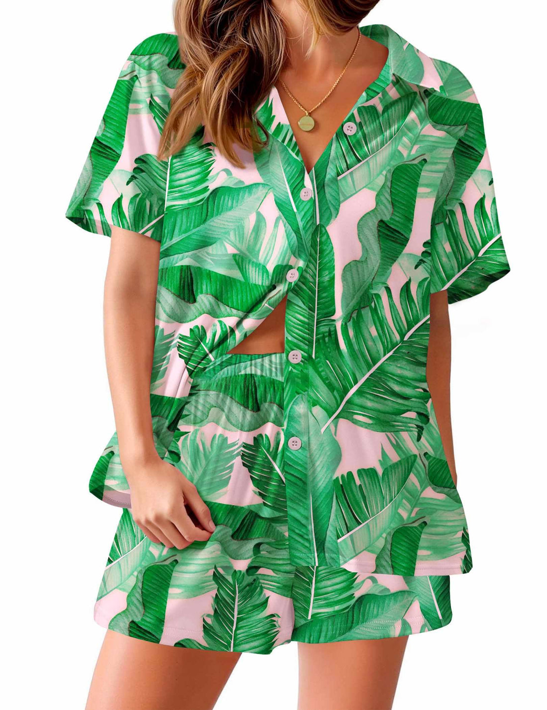 Ekouaer Pajama for Women Set Short Sleeve Button Down Pajamas Sets Soft Lounge Sets for Women Sleepwear PJS WEBE CLOTHING
