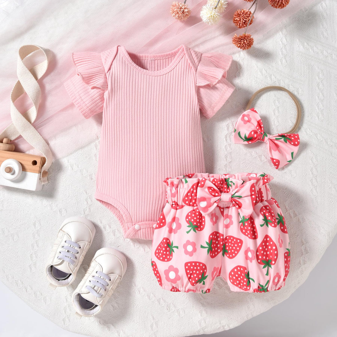 Aalizzwell Baby Girls Ribbed Bodysuit Bloomer Shorts Outfits Summer Clothes WEBE CLOTHING