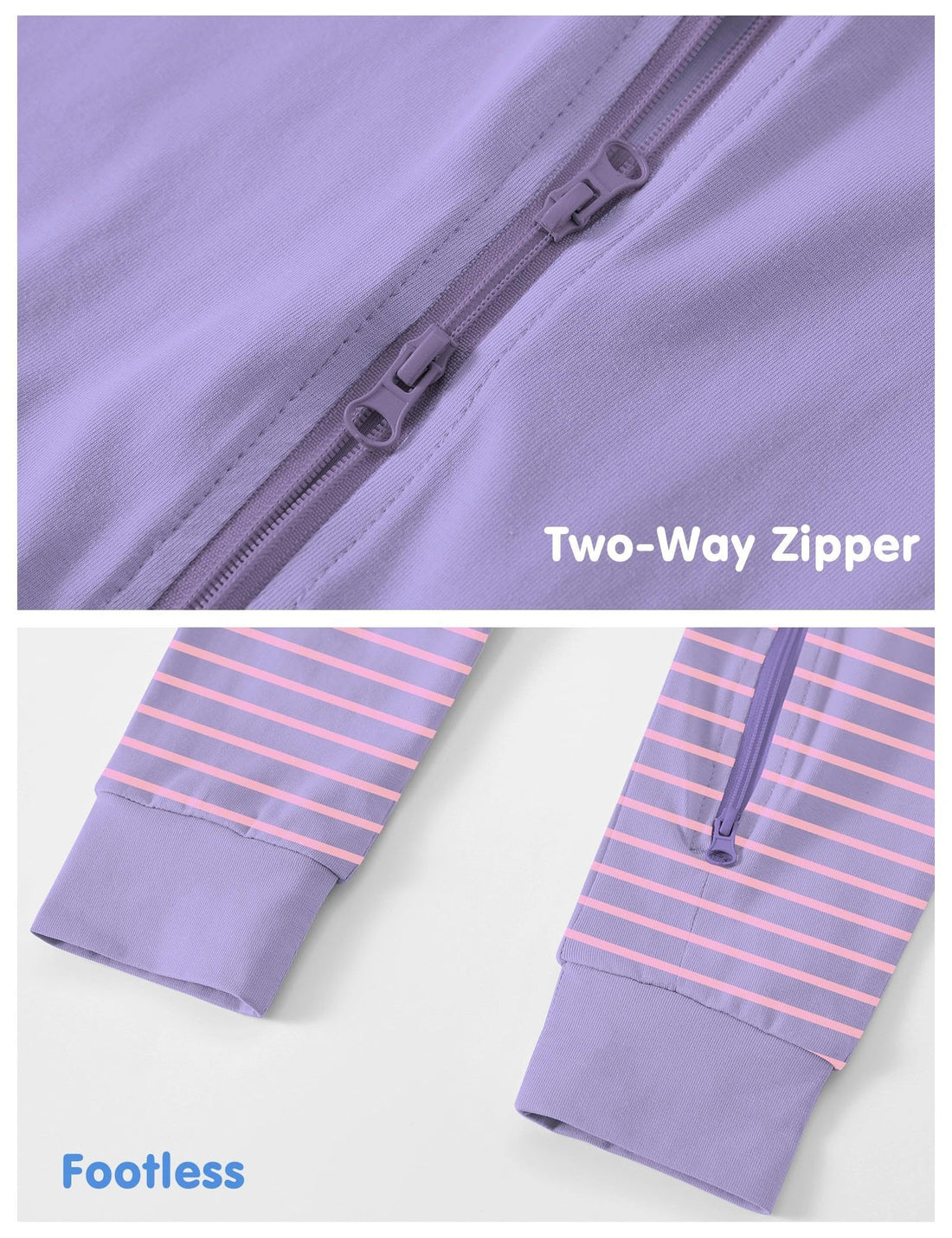 Jimonda Baby Romper 2 Pack Short Sleeve Pajamas Footless Sleepers Baby Boys Girls 2 Way Zipper Pjs Sleep and Play Clothes