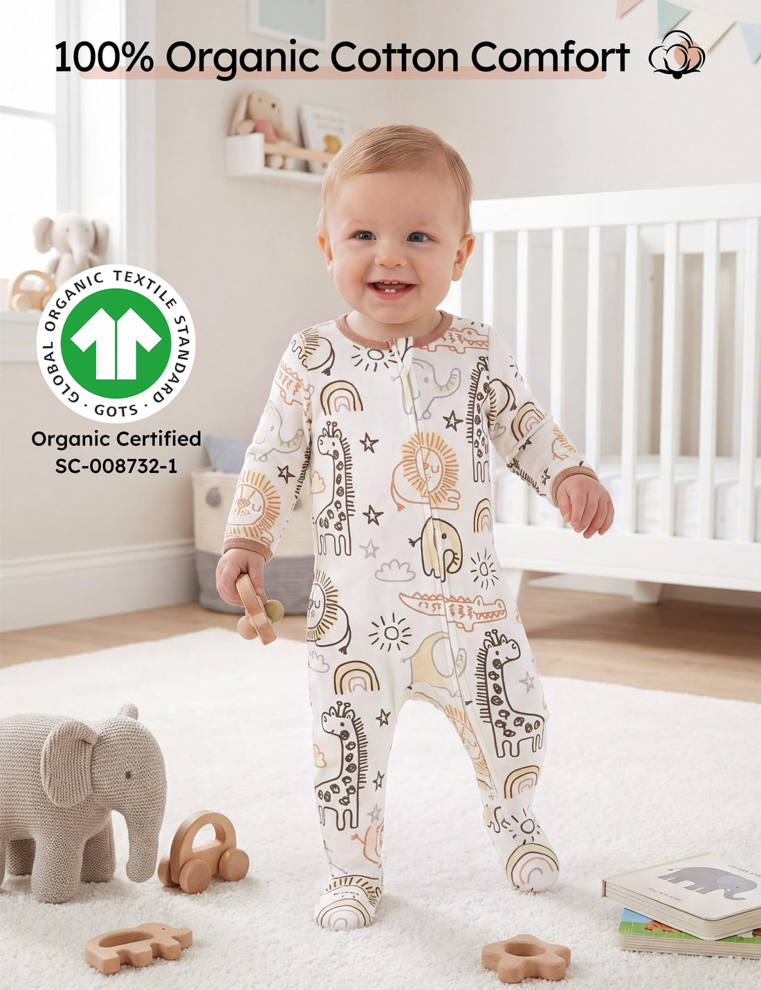 Yoofoss Baby Pajamas 100% Organic Cotton Baby Sleepers for Newborn 0-3 3-6 6-9 Months Boys Girl Clothes 3pcs Footed PJs