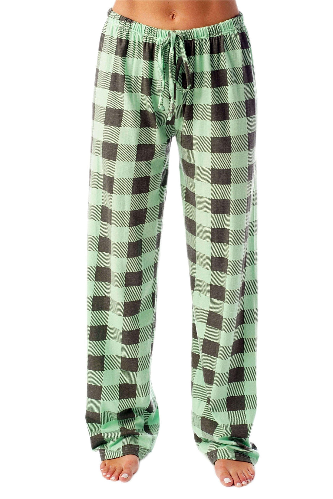 Just Love Women's Buffalo Plaid Pajama Pants, 100% Cotton Jersey Knit Sleep and Lounge PJ Bottoms
