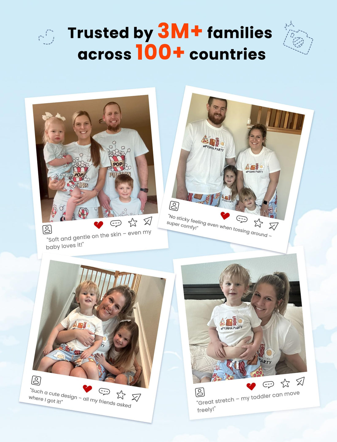 PATPAT Family Matching Short Sleeve Pajama Sets - Perfect for Family Photos & Holiday Celebrations WEBE CLOTHING