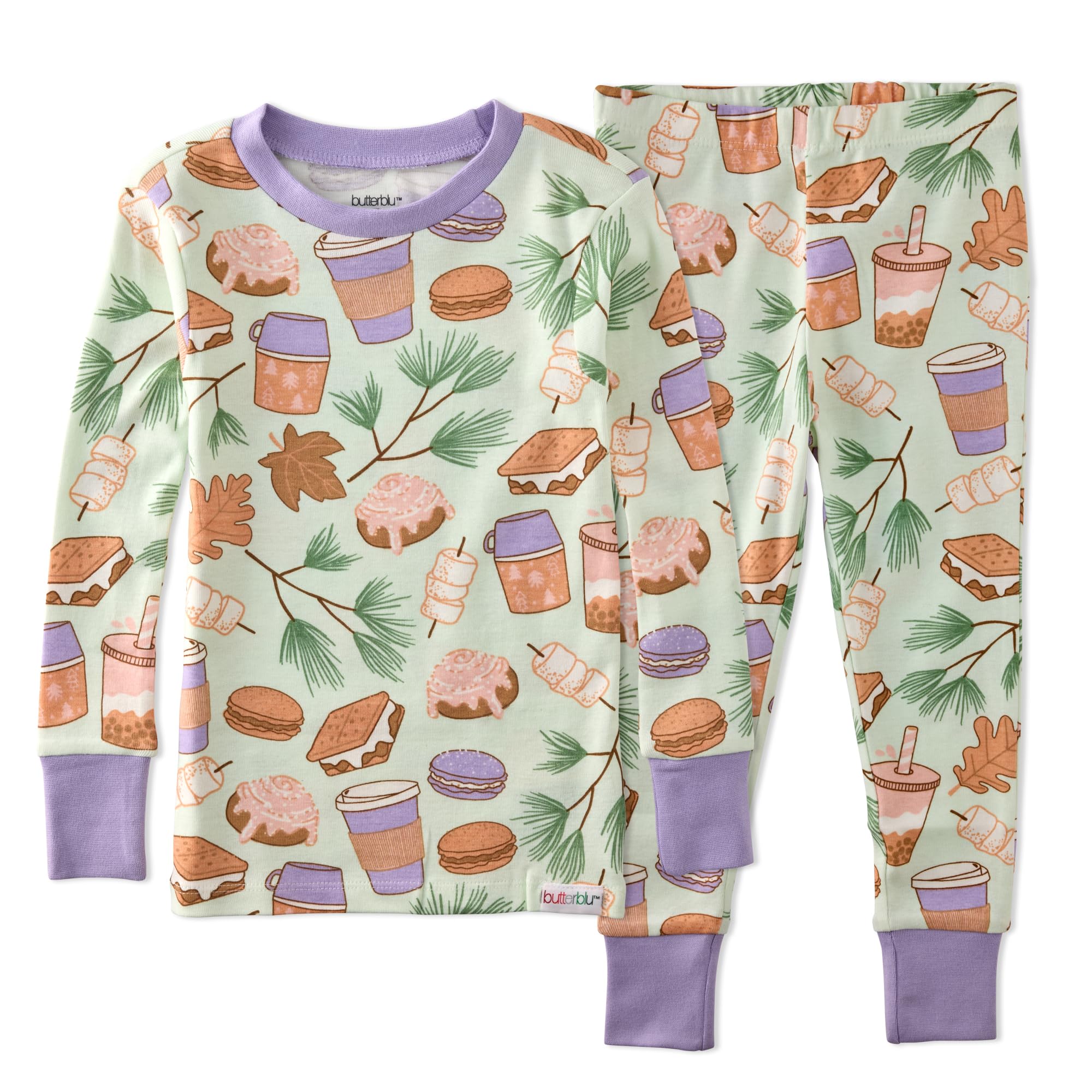 Butterblu Zen Snug-fit 2-Piece Pajamas 100% Organic Cotton Long Sleeve for Boys & Girls