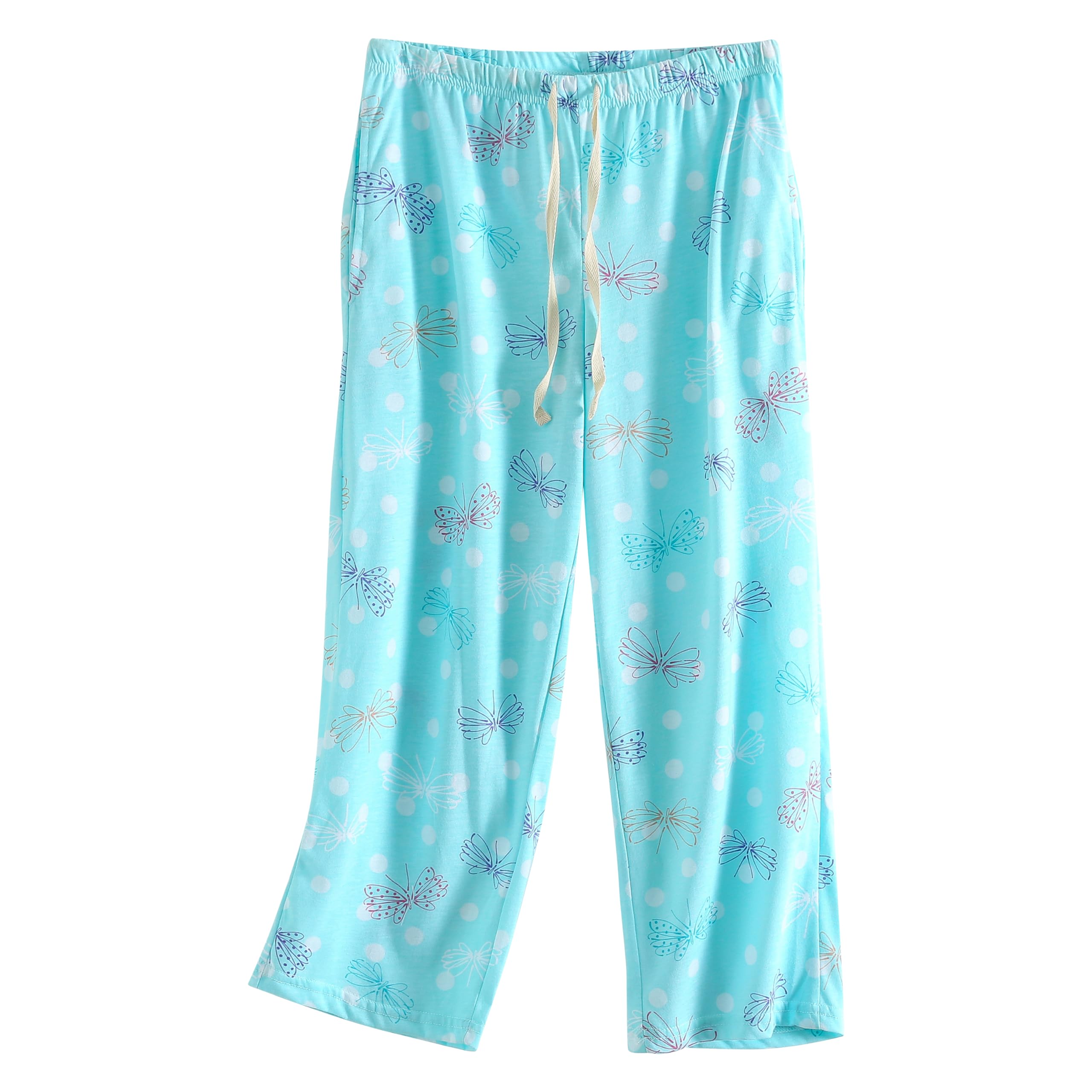 PNAEONG 3 Pack Women Pajama Pants Capri Length Drawstring Pj Bottoms Sleep Lounge Pants with Pockets S-3XL