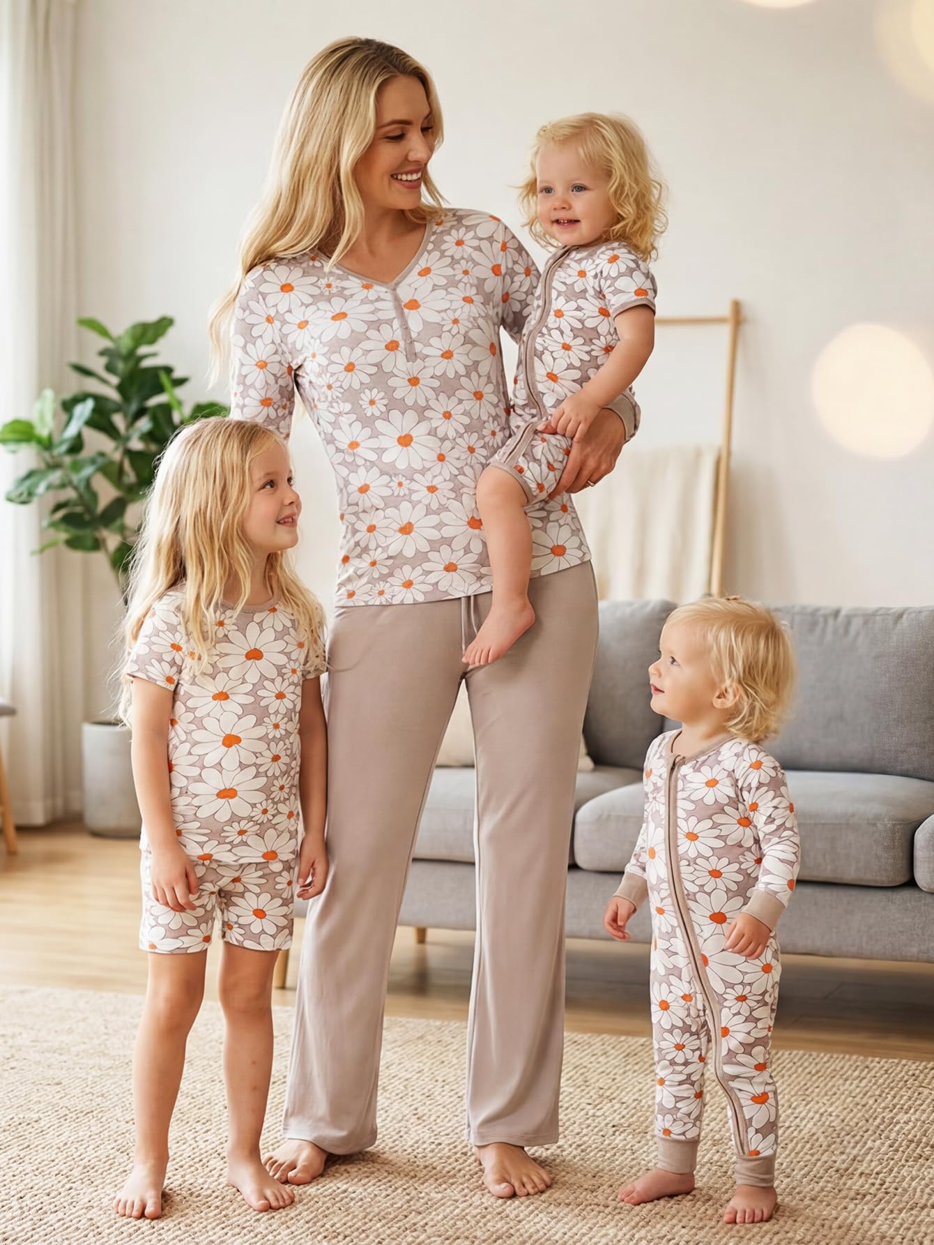 MOSSRIVER Family Pajamas Matching Sets Long Sleeve Henley Shirts Button Down Graphic Tops Cute Pjs Pants Sets Holiday Outfits