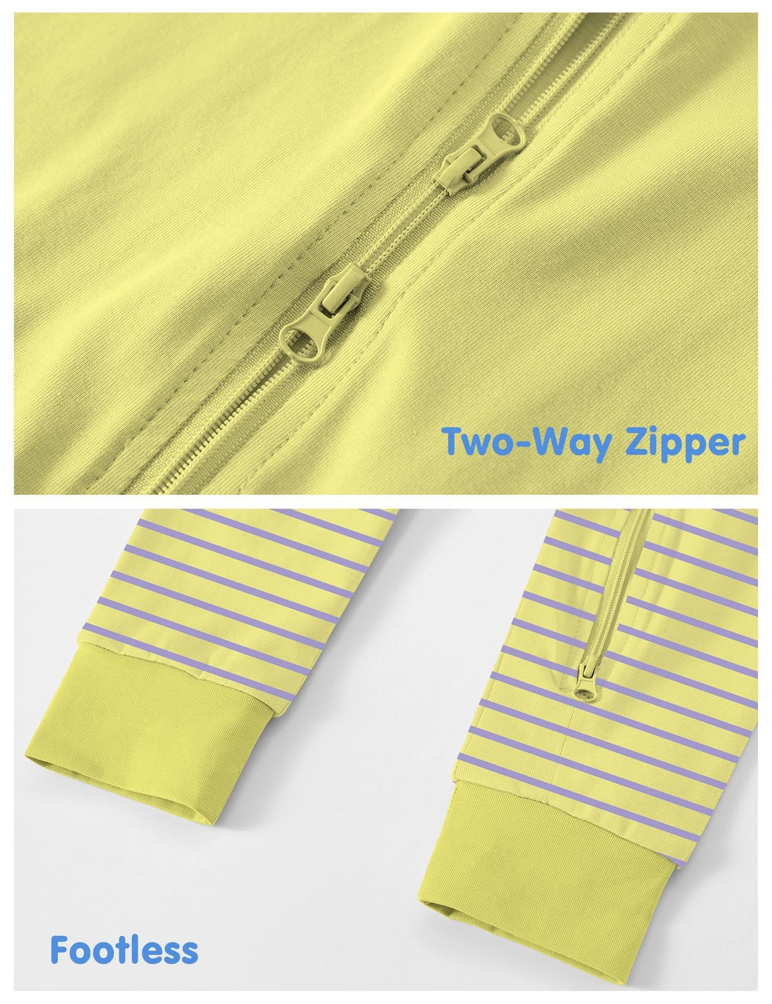 Jimonda Baby Romper 2 Pack Short Sleeve Pajamas Footless Sleepers Baby Boys Girls 2 Way Zipper Pjs Sleep and Play Clothes