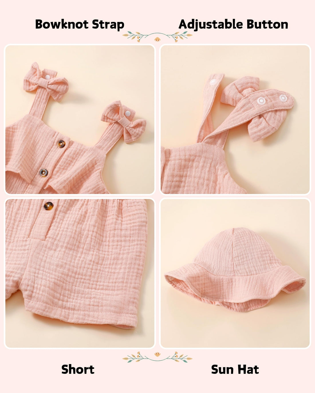 XUANHAO Baby Girl Clothes Summer Romper Outfits for Girls Cute Infant Toddler One-Piece Jumpsuit Ruffle Shorts Sets 6M-3Y WEBE CLOTHING