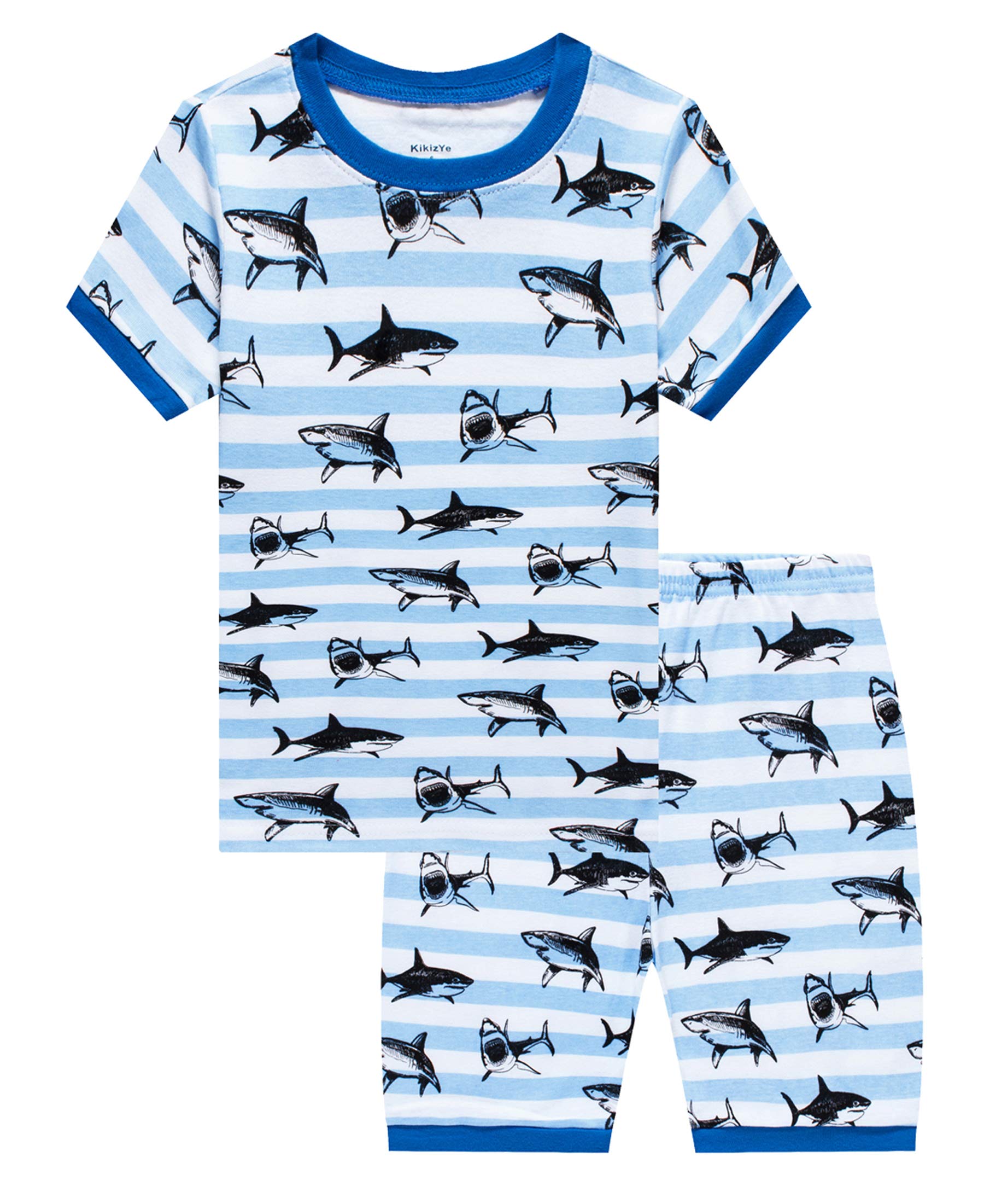 KikizYe Boys Short Sleeve Pajamas Kids Summer Pjs Children Pajamas