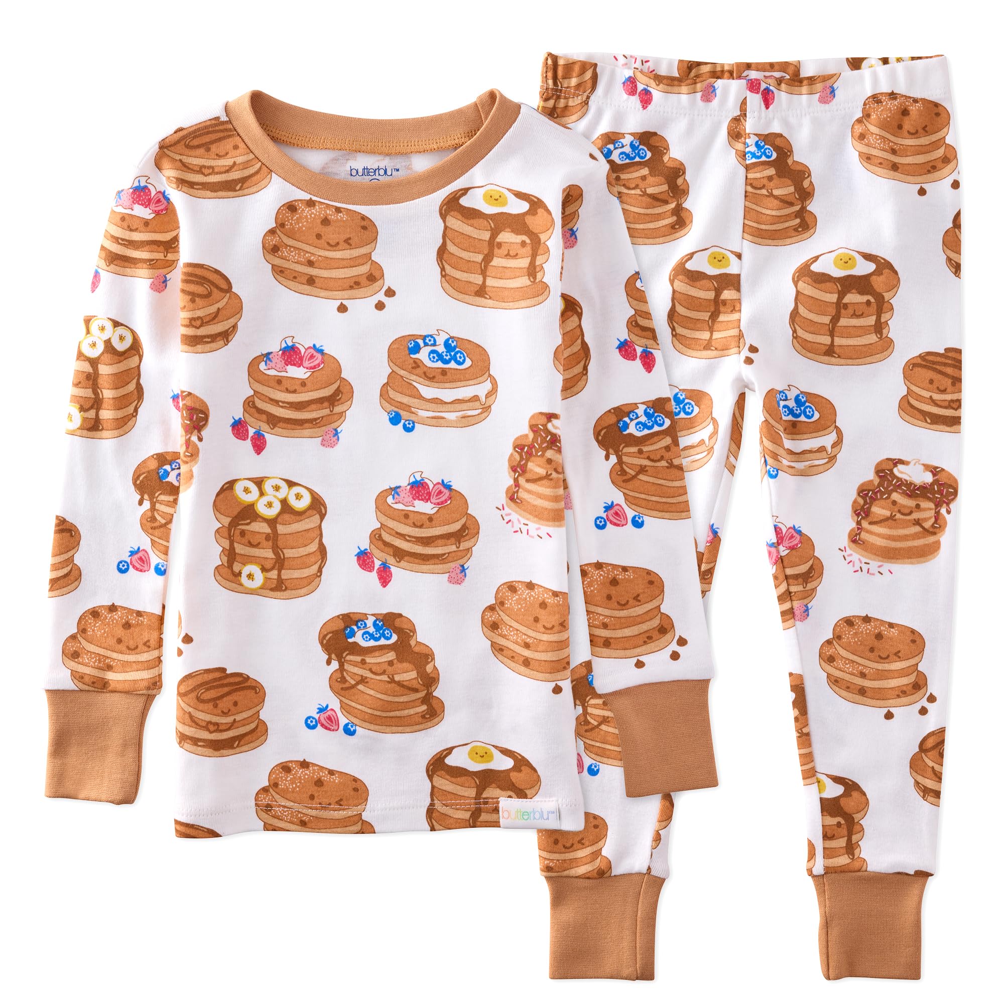 Butterblu Zen Snug-fit 2-Piece Pajamas 100% Organic Cotton Long Sleeve for Boys & Girls