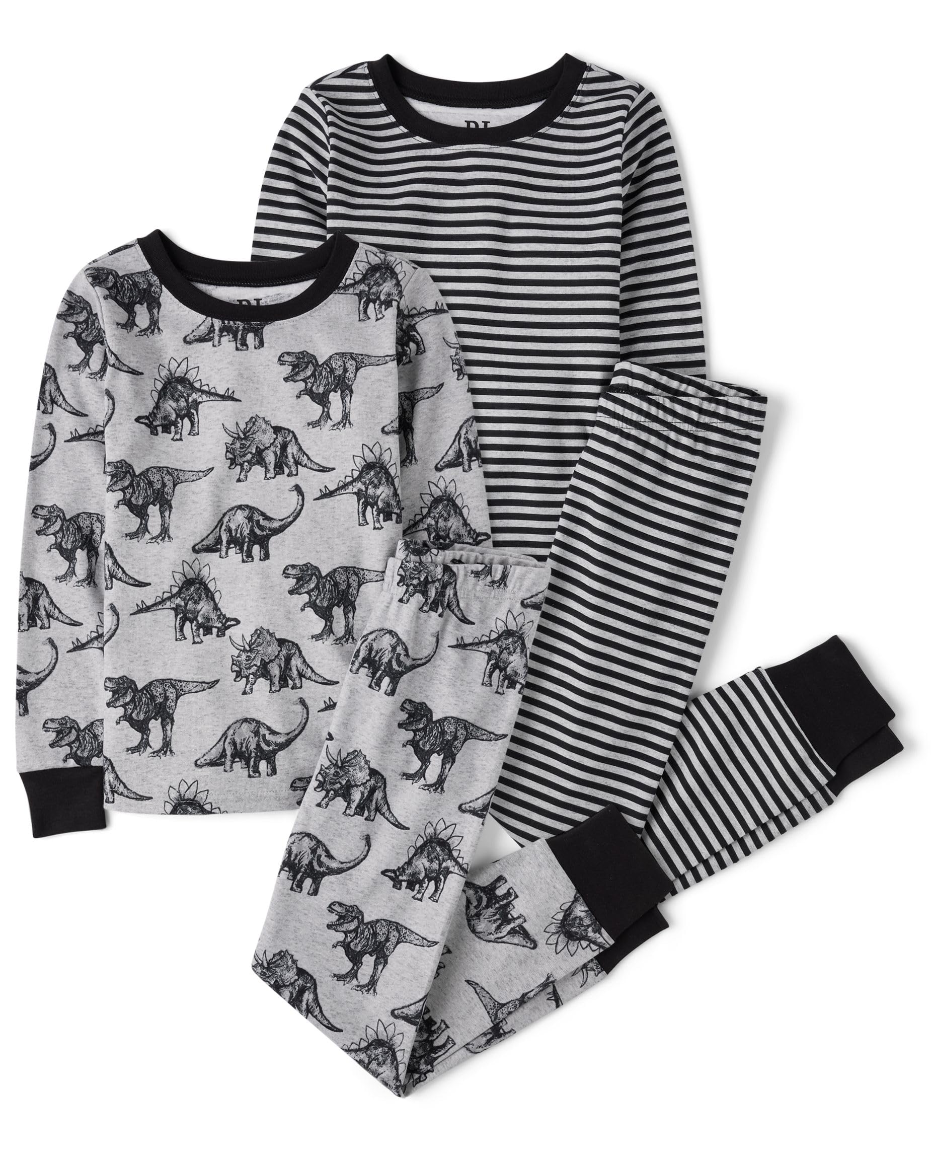 The Children's Place boys 100% Cotton Long Sleeve Top and Pants,2 Piece Pajama Set