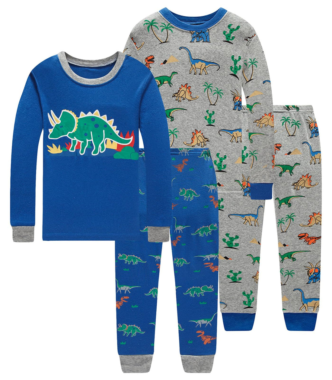 Little bety Cotton 4 Piece Pajamas Boys Long Sleeve Sets Toddler Boys Pjs Kids Sleepwear Sets