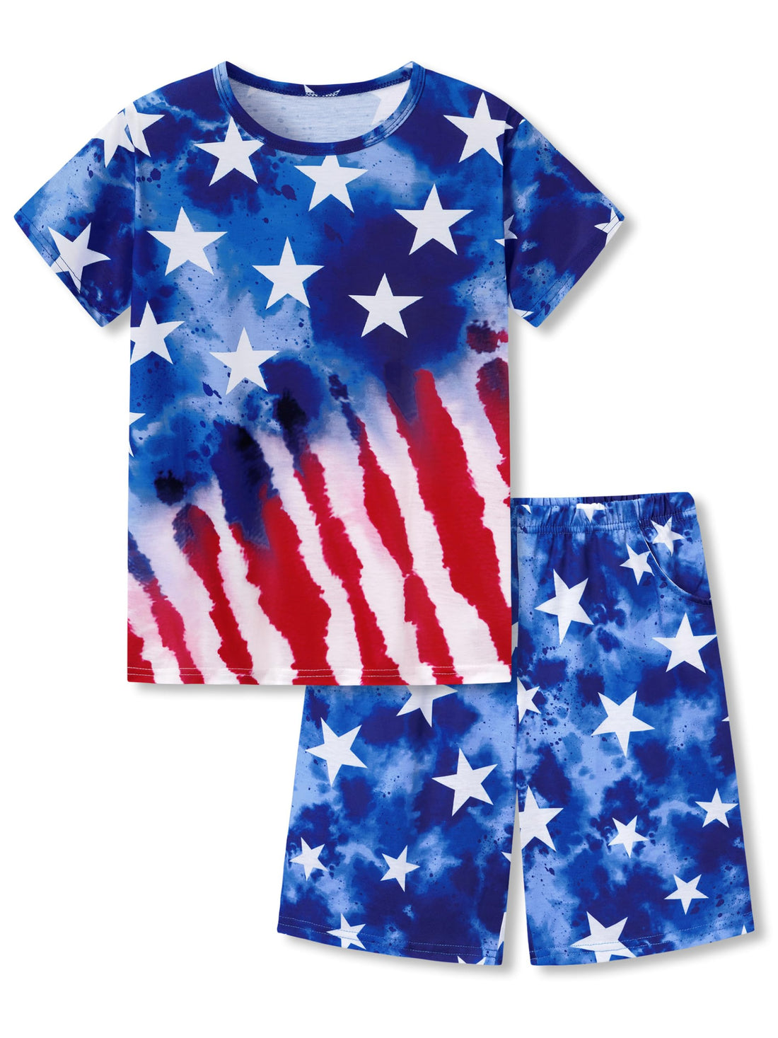 Tebbis Pajamas For Boys Fun Baseball Navy Blue Short Sleeves 2-Piece PJs Set Kid Comfy Sleepwear Size 6-18