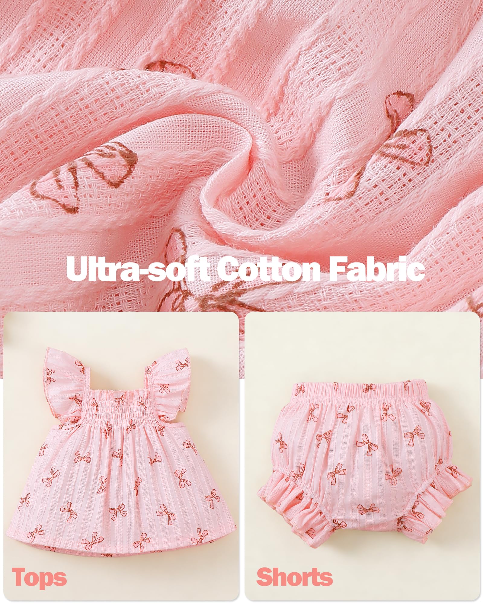 Jecson Newborn Baby Girl Summer Clothes Infant Girl Outfits Sleeveless Ruffle Top and Bloomers Shorts Set 0 3 6 12 Month WEBE CLOTHING