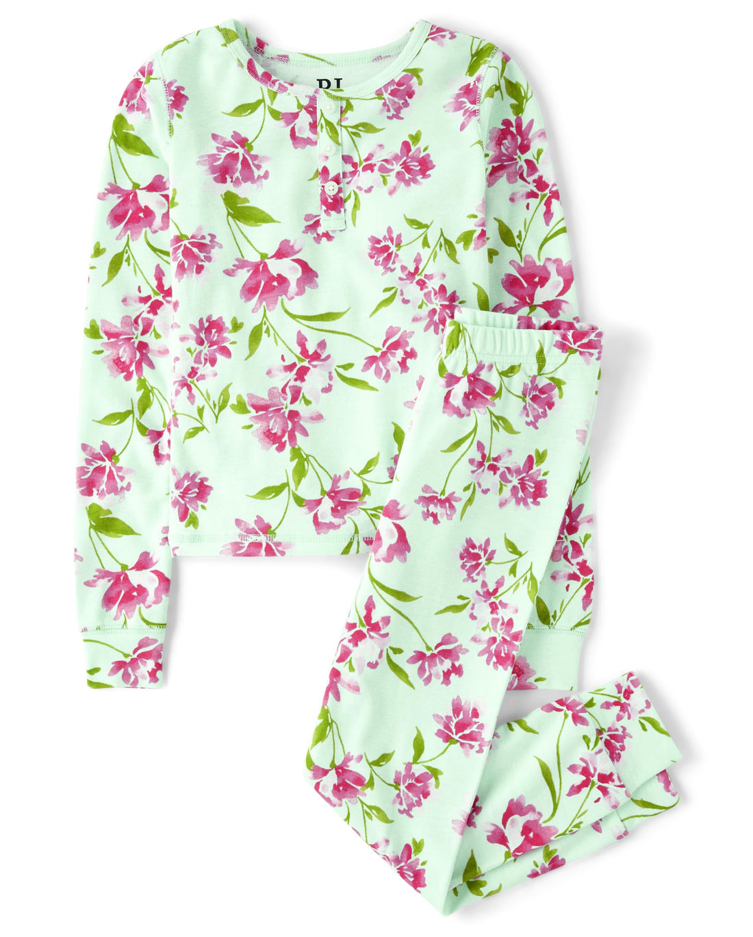 The Children's Place girls Long Sleeve Top and Pants Snug Fit 100% Cotton 2 Piece Pajama Set