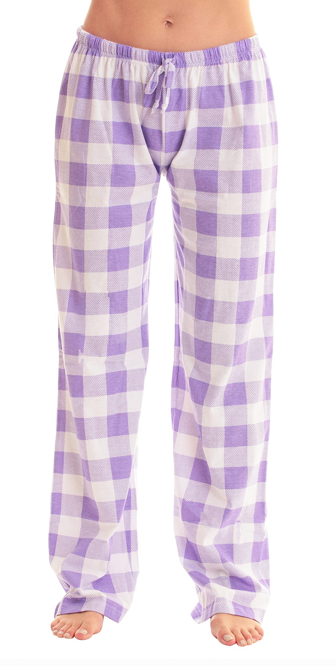 Just Love Women's Buffalo Plaid Pajama Pants, 100% Cotton Jersey Knit Sleep and Lounge PJ Bottoms