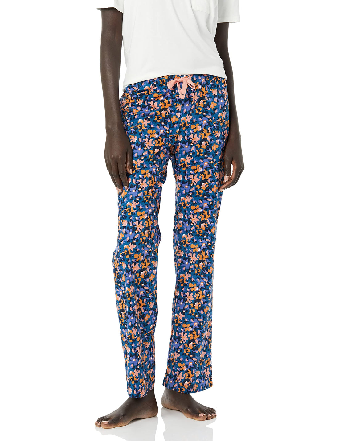 Amazon Essentials Women's Cotton Pajama Pants, Breathable Poplin Sleep Pant with Drawstring Elastic Waist