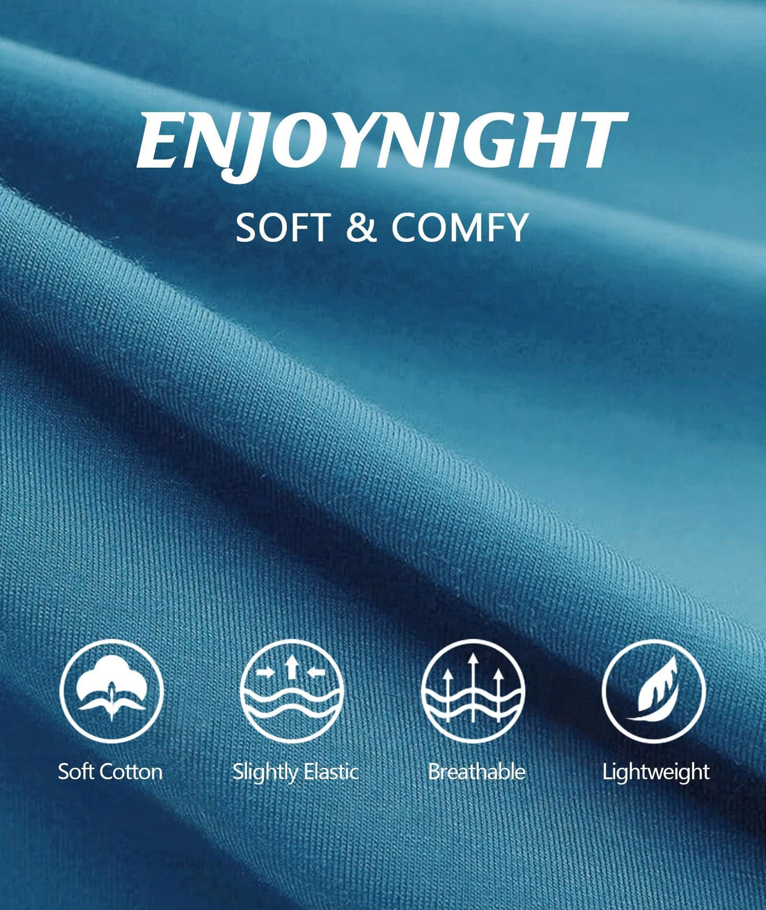 ENJOYNIGHT 2 Pack Womens Pajama Tops Cotton T-Shirt V-Neck Soft Sleep Pj Shirt Short Sleeves