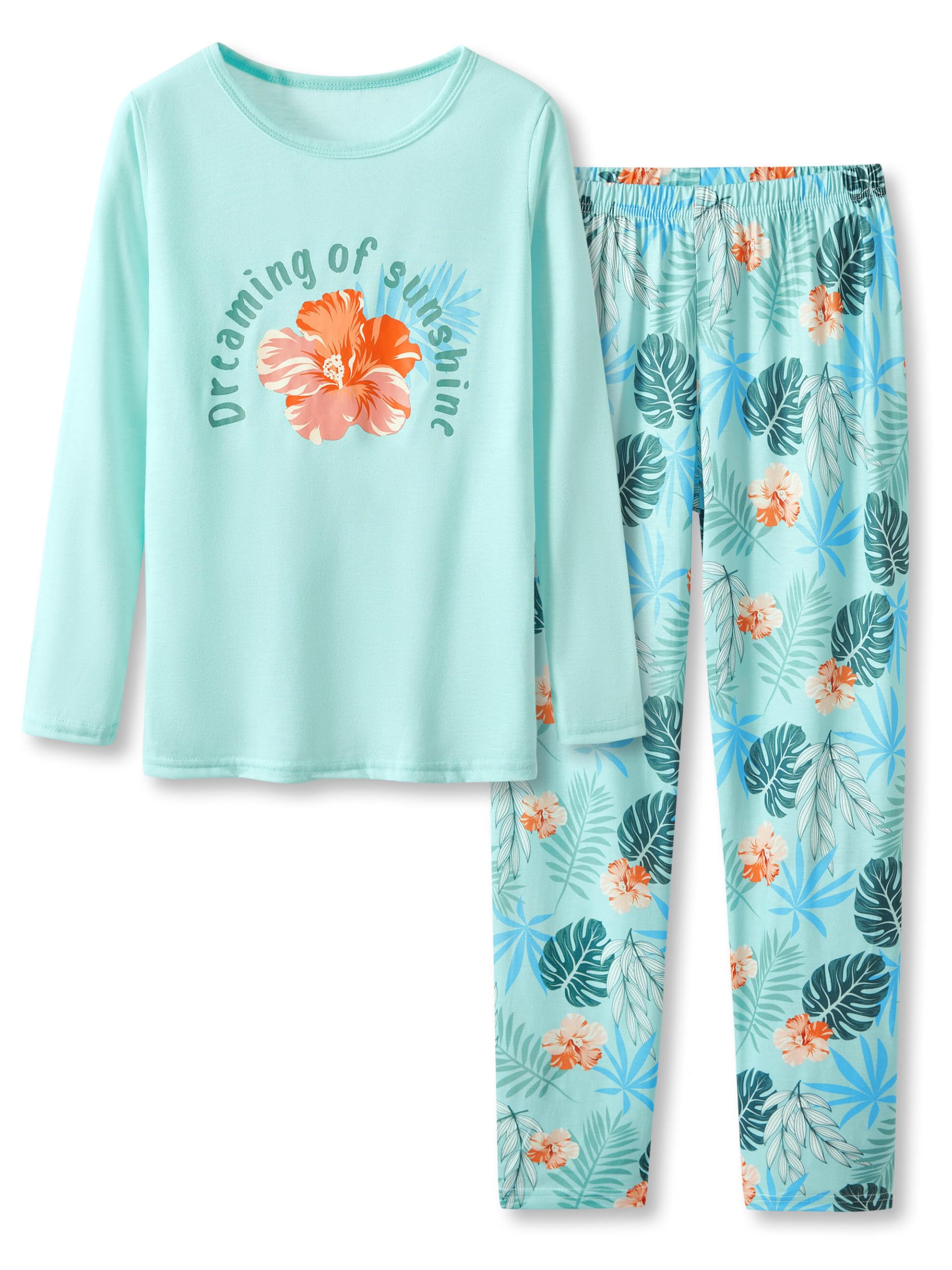 Tebbis Trendy Tie Dye Spiral Pajamas for Girls 2-Piece Soft Long Sleeve & Pants PJ Set Jammies Size 6-18
