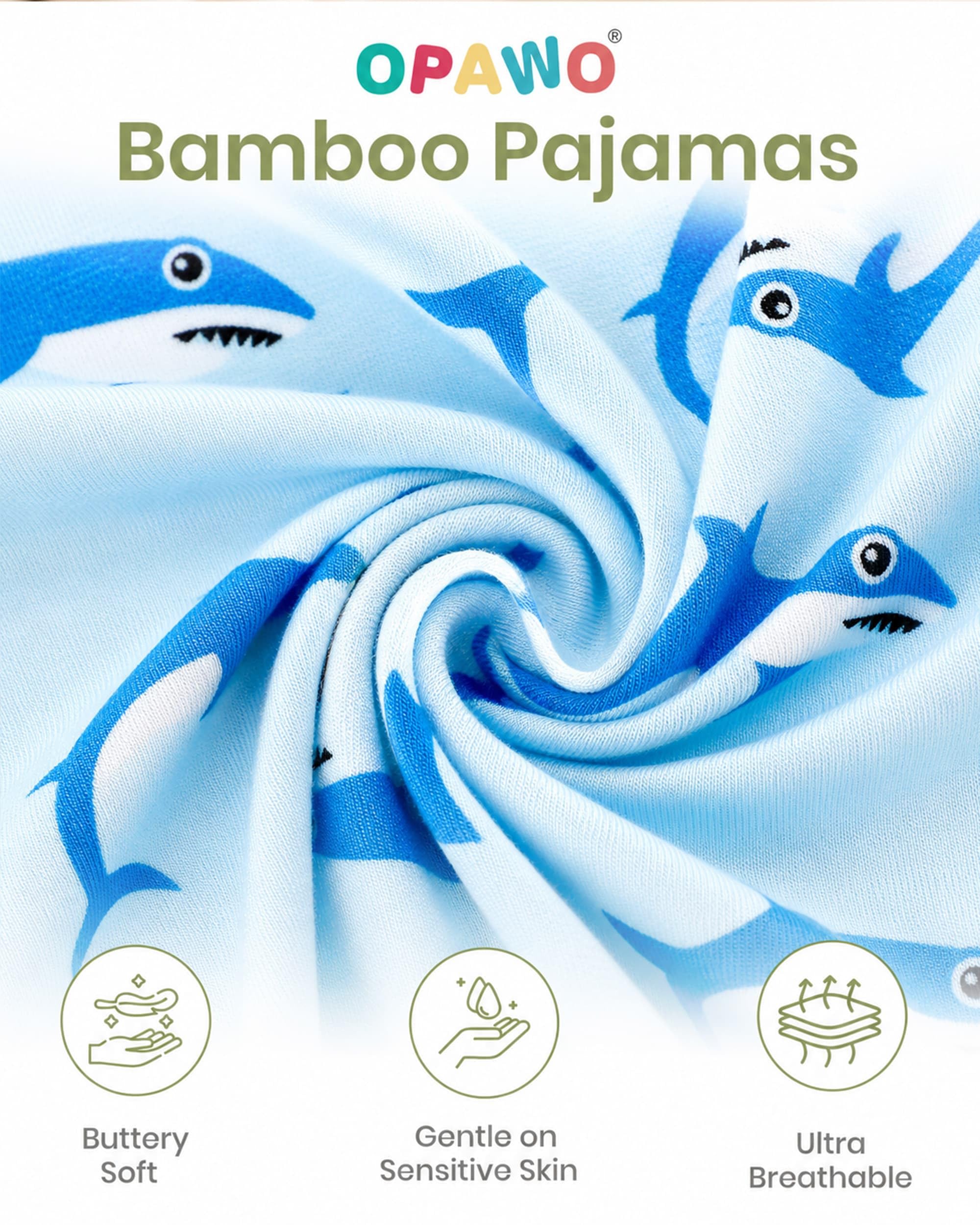 OPAWO Bamboo Baby Pajamas 3 Pack, Double Zipper Bamboo Sleepers for Baby Boy Girl Romper, Toddler Summer Clothes Outfit 0-24M WEBE CLOTHING