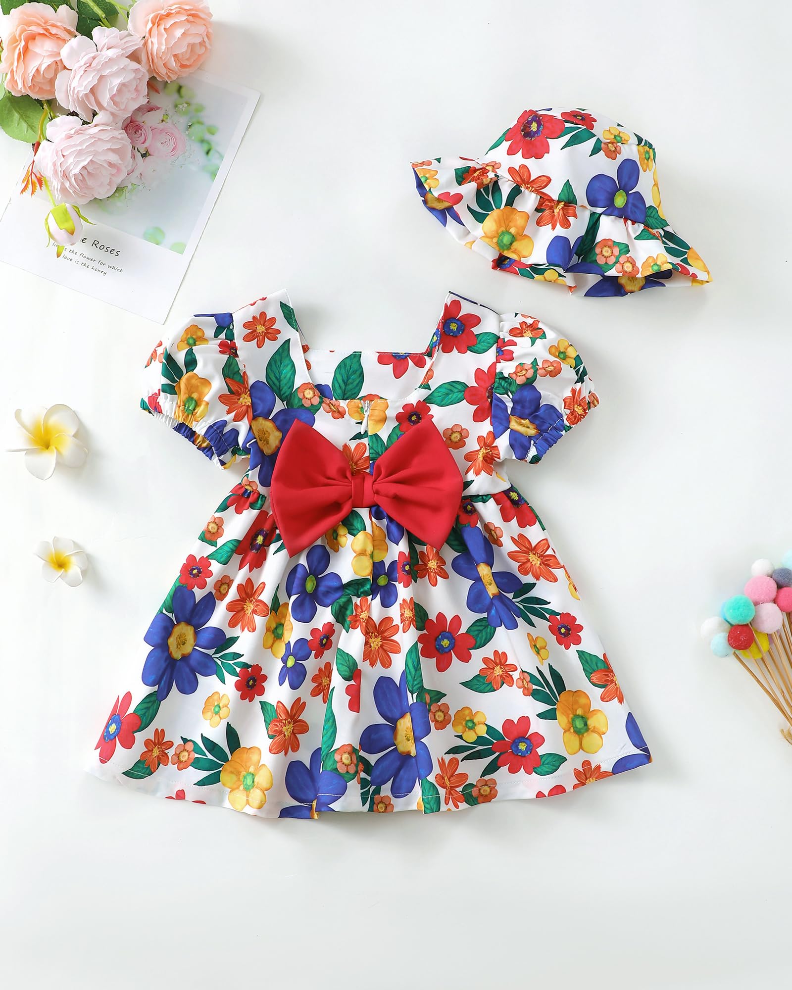 sweetabby Toddler Baby Girl Dresses Summer Clothes Boho Short Sleeve Dress Ruffle Infant Sundress Cute Girls Outfit WEBE CLOTHING
