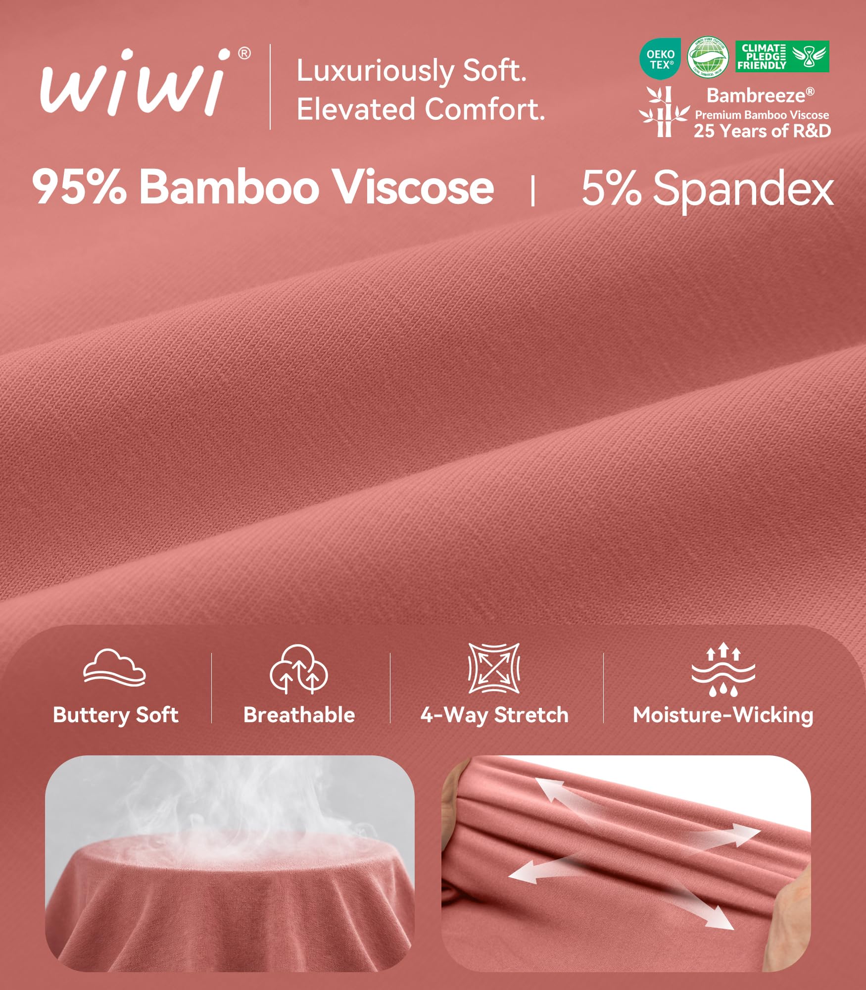 WiWi Women's Viscose from Bamboo Joggers Super Soft Pajama Pants Yoga Bottoms Cooling Lounge Sweatpants S-XXL