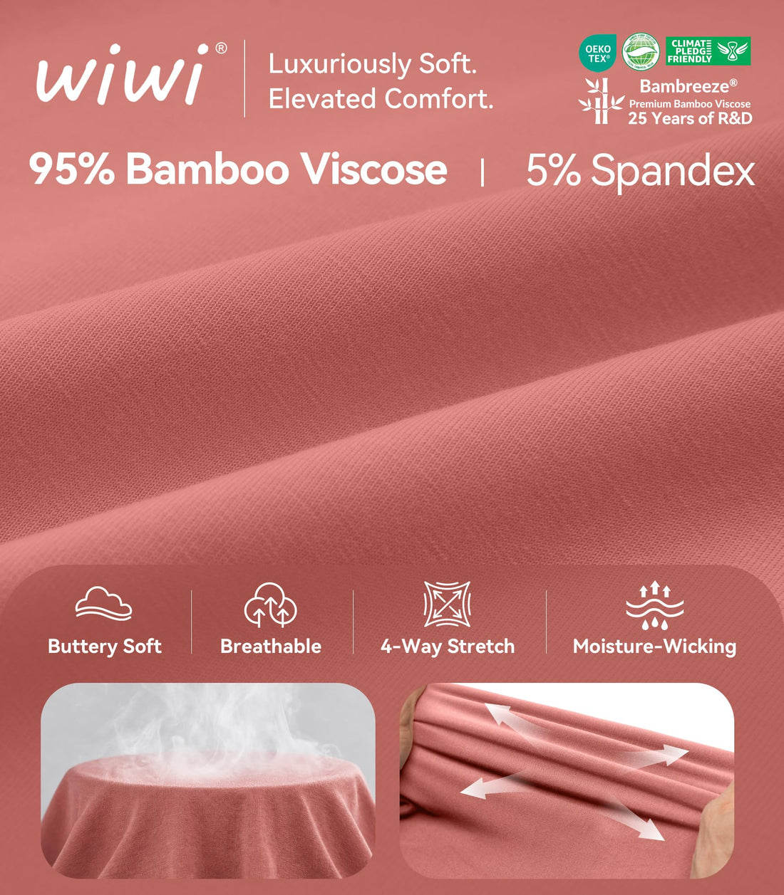 WiWi Women's Viscose from Bamboo Joggers Super Soft Pajama Pants Yoga Bottoms Cooling Lounge Sweatpants S-XXL