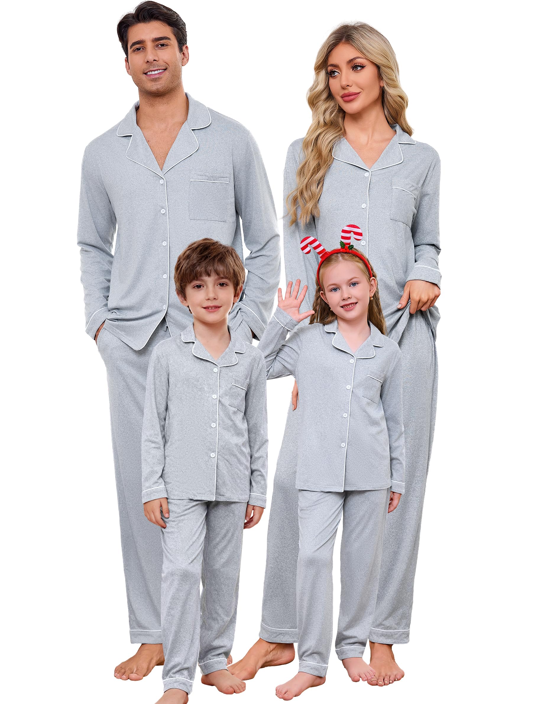 iClosam Christmas Family Matching Pajamas Long Sleeve Button Down Pj Set Festival Party Sleepwear