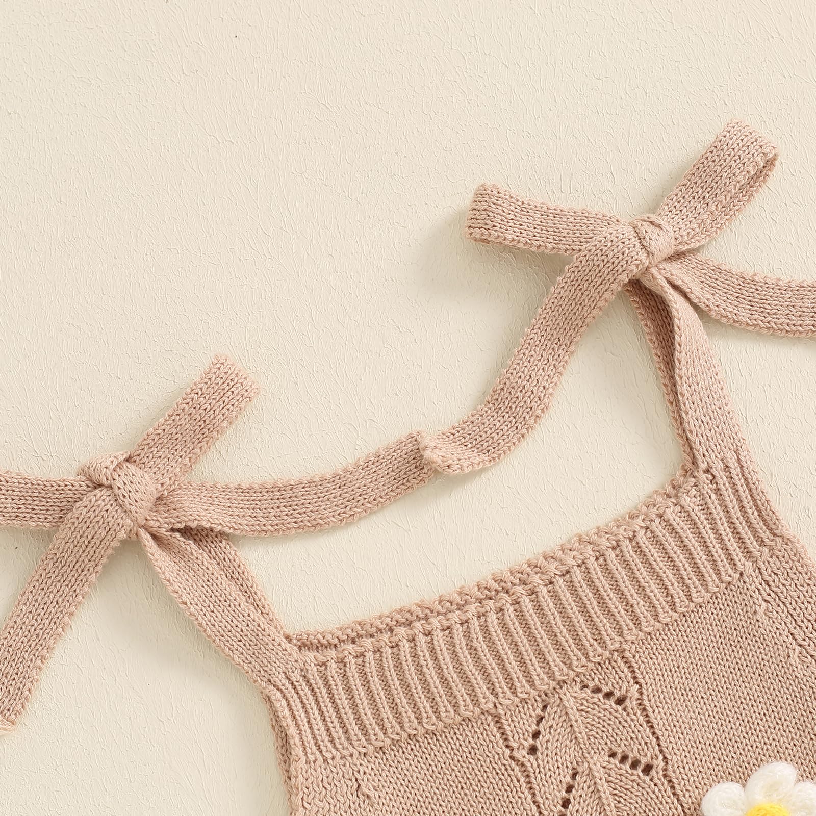 TheFound Toddler Baby Girls Knitted Outfit Tie-up Tank Top Elastic Waist Flower Shorts Summer Clothes 6 12 18 24 Months 2t 3t WEBE CLOTHING
