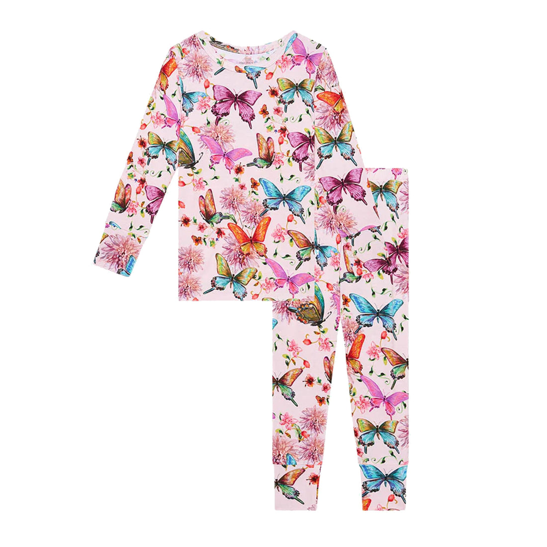 Posh Peanut Girls Pajamas - Soft, Viscose from Bamboo PJs for Kids - Matching, Long Sleeve Toddler Pajamas for Girls WEBE CLOTHING