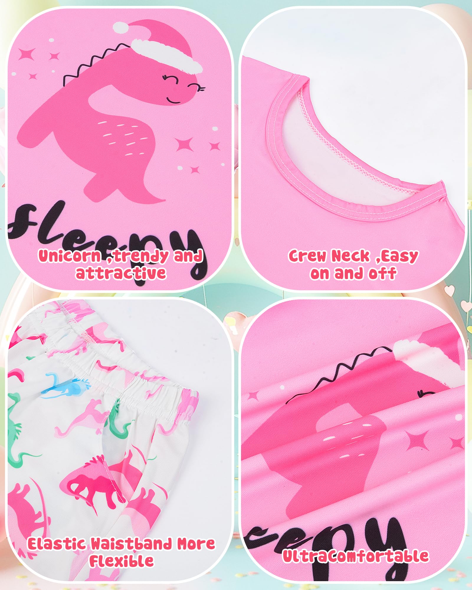 Sylfairy Girls Pajamas Short Sleeve Toddler Girls Summer Short Sets Sleepwear Clothes Kids Pajamas