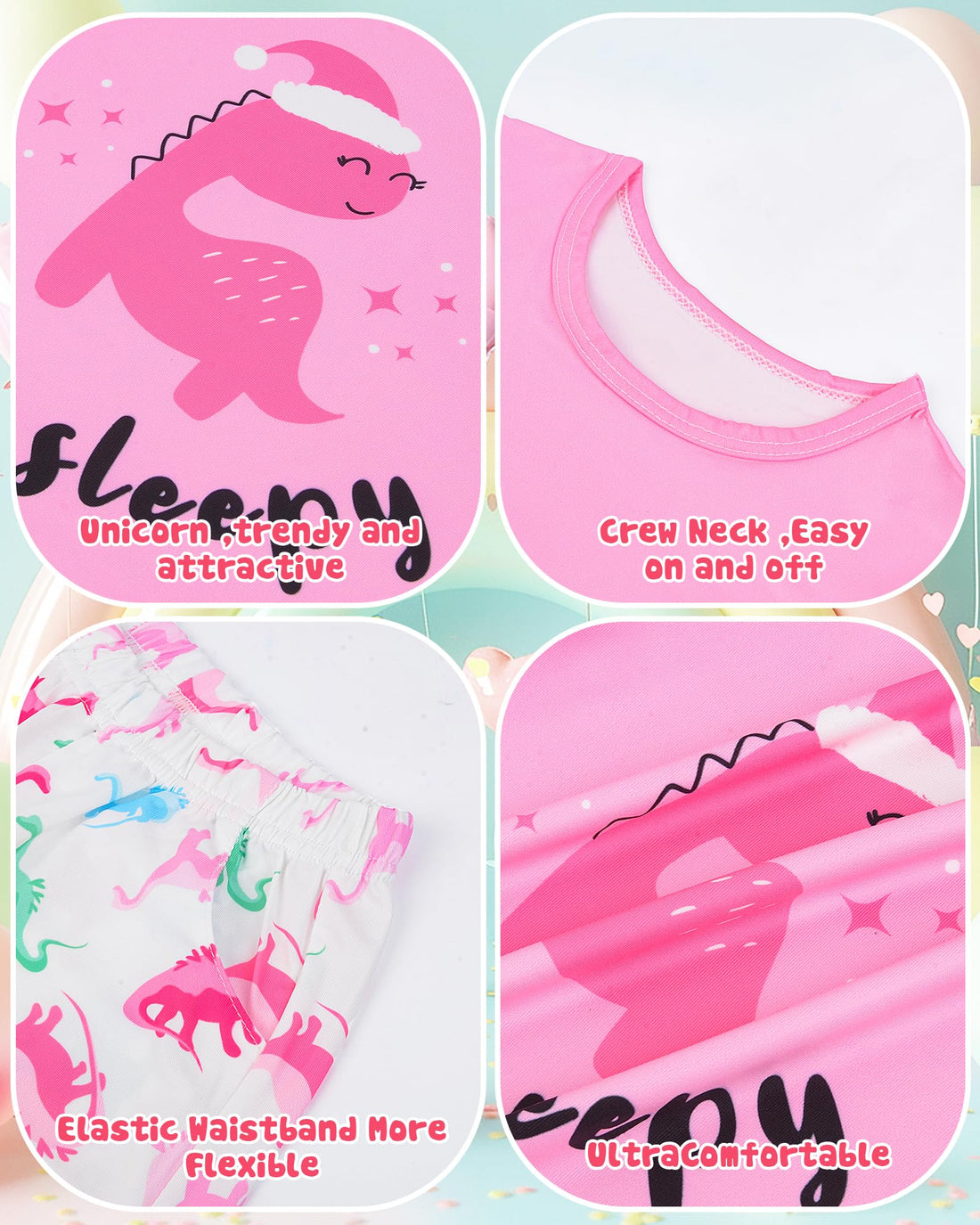 Sylfairy Girls Pajamas Short Sleeve Toddler Girls Summer Short Sets Sleepwear Clothes Kids Pajamas