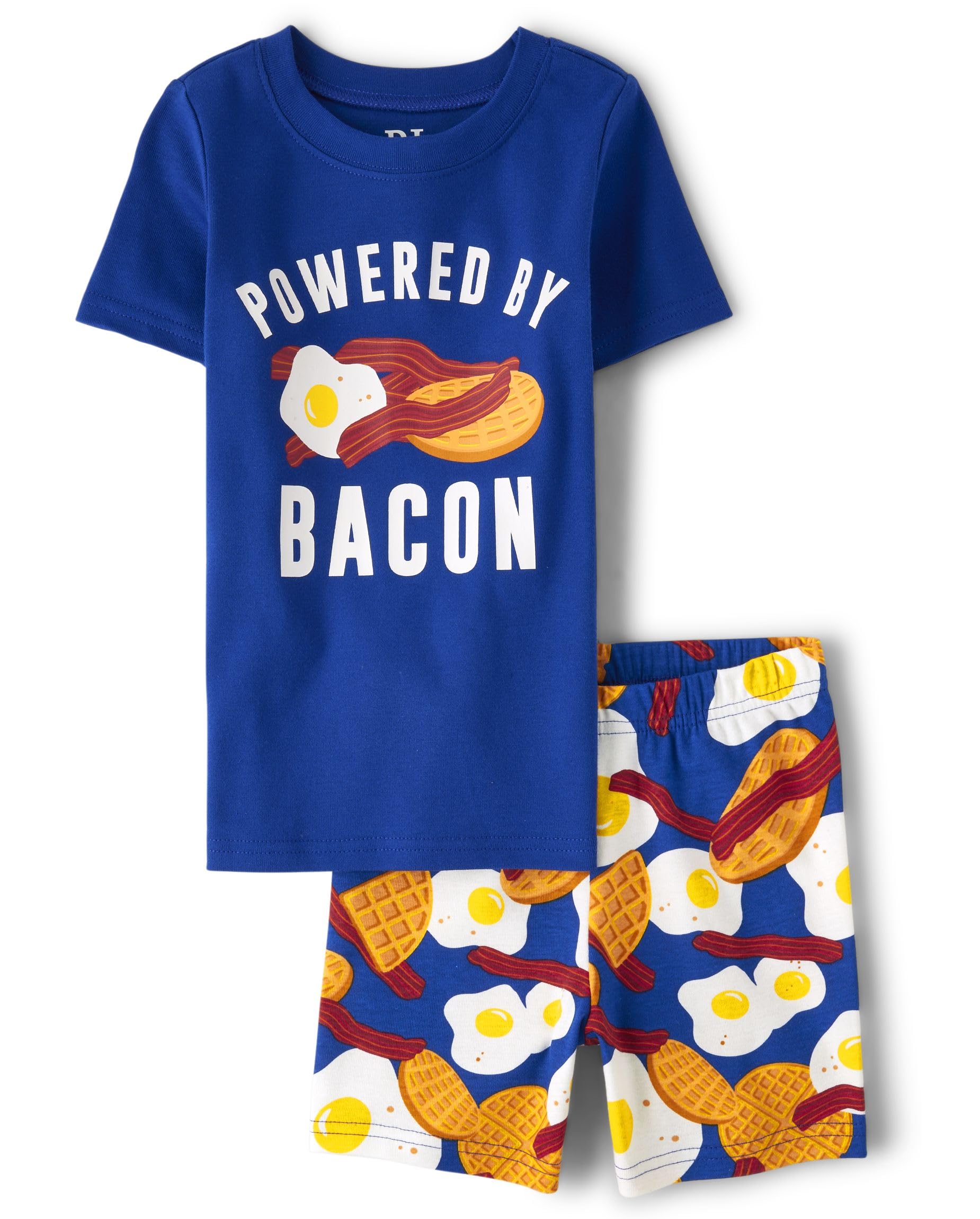 The Children's Place Boys' Short Sleeve Top and Shorts Snug Fit 100% Cotton 4 Piece Pajama Set